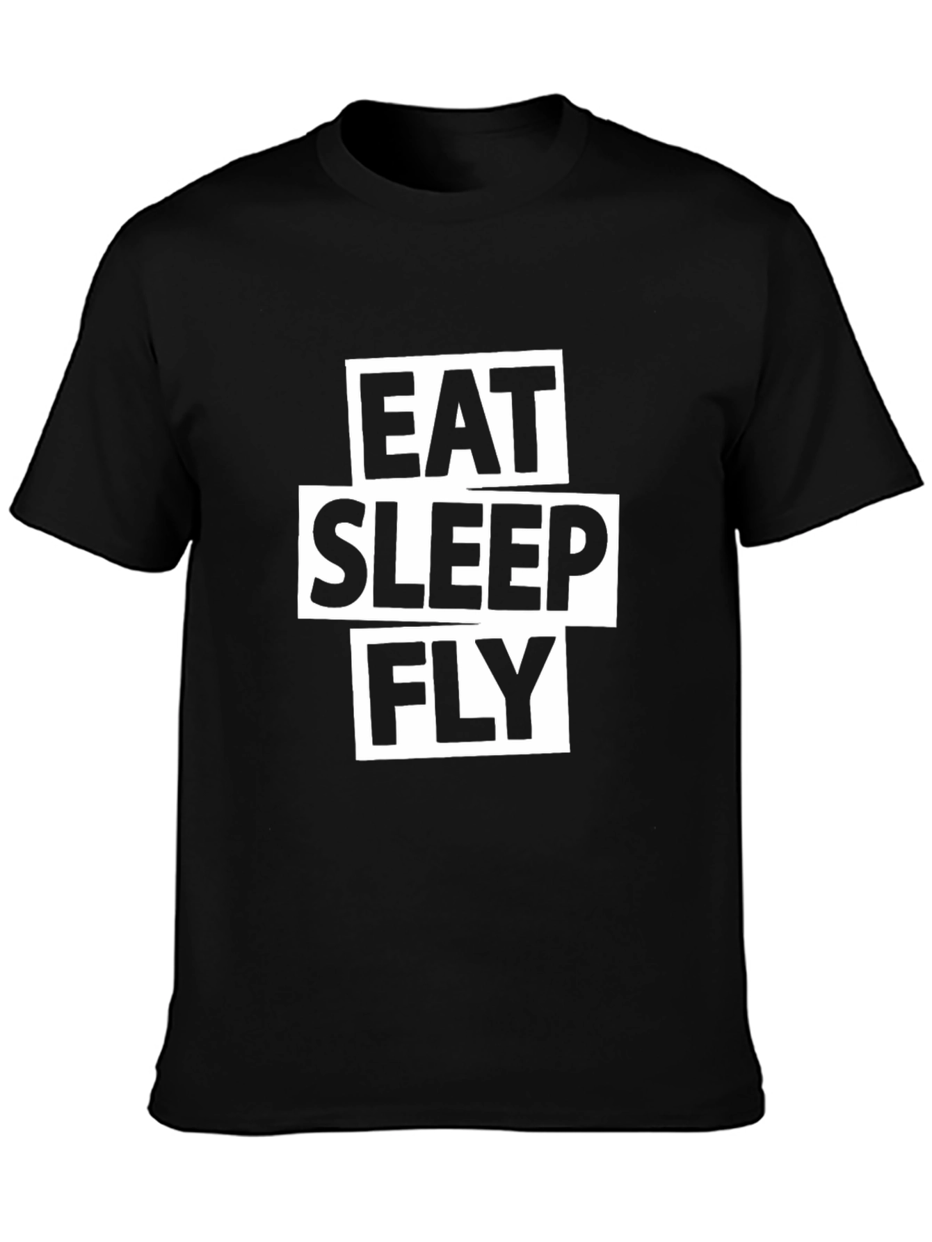 Eat Sleep Fly Graphic Tee - Black Cotton T-Shirt