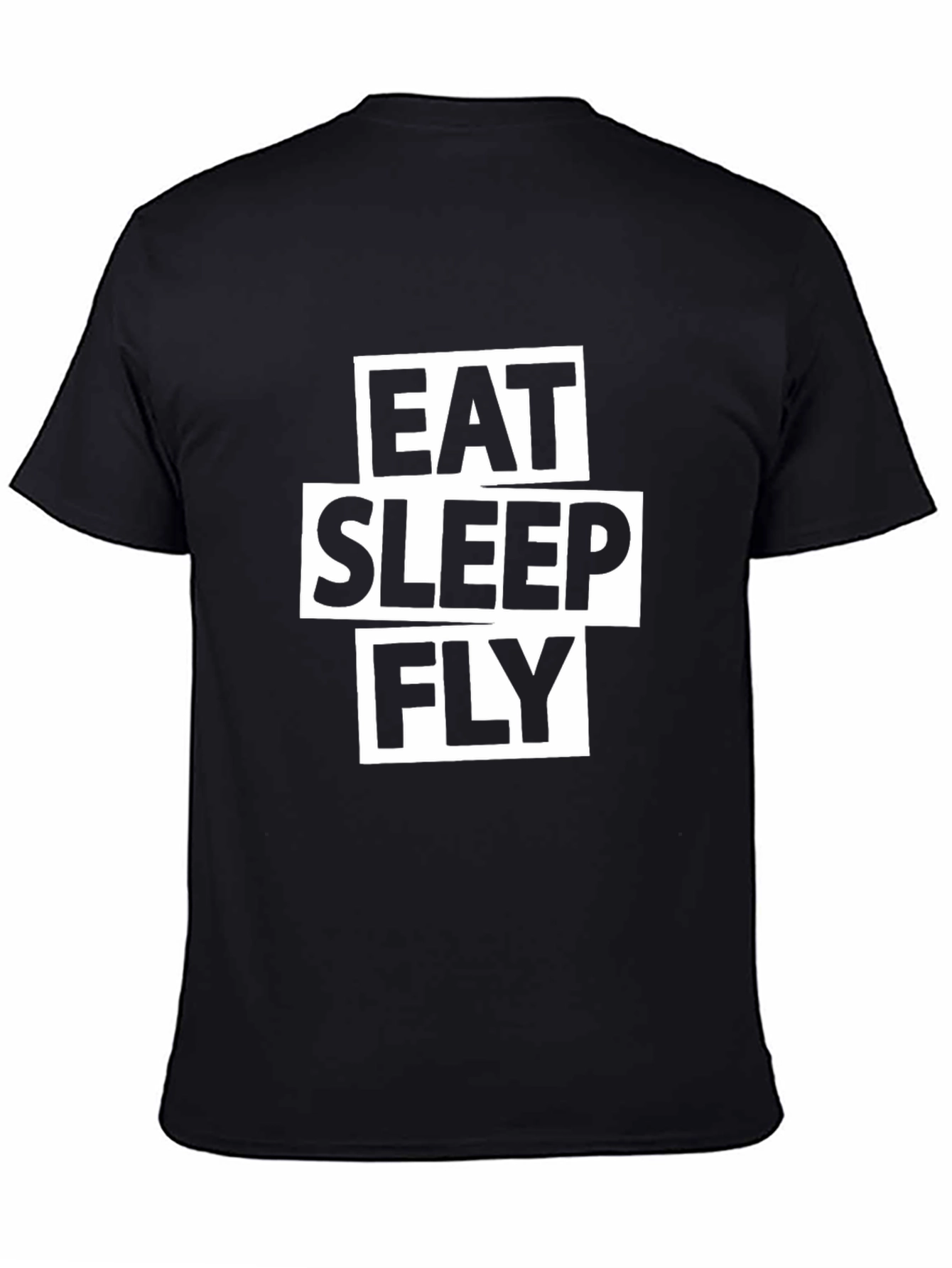 Eat Sleep Fly Graphic Tee - Black Cotton T-Shirt