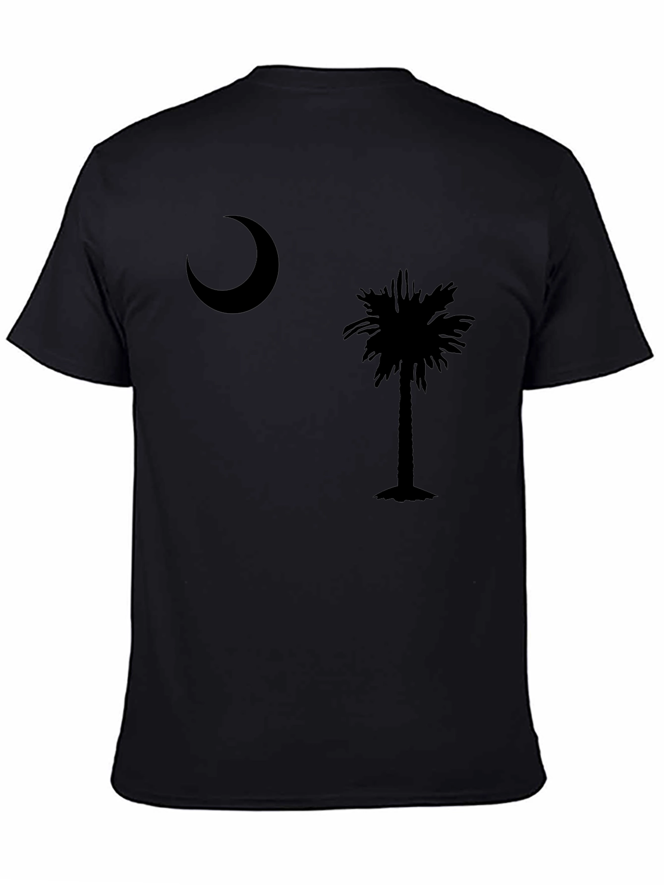 Moon and Palm Tree Black T-Shirt