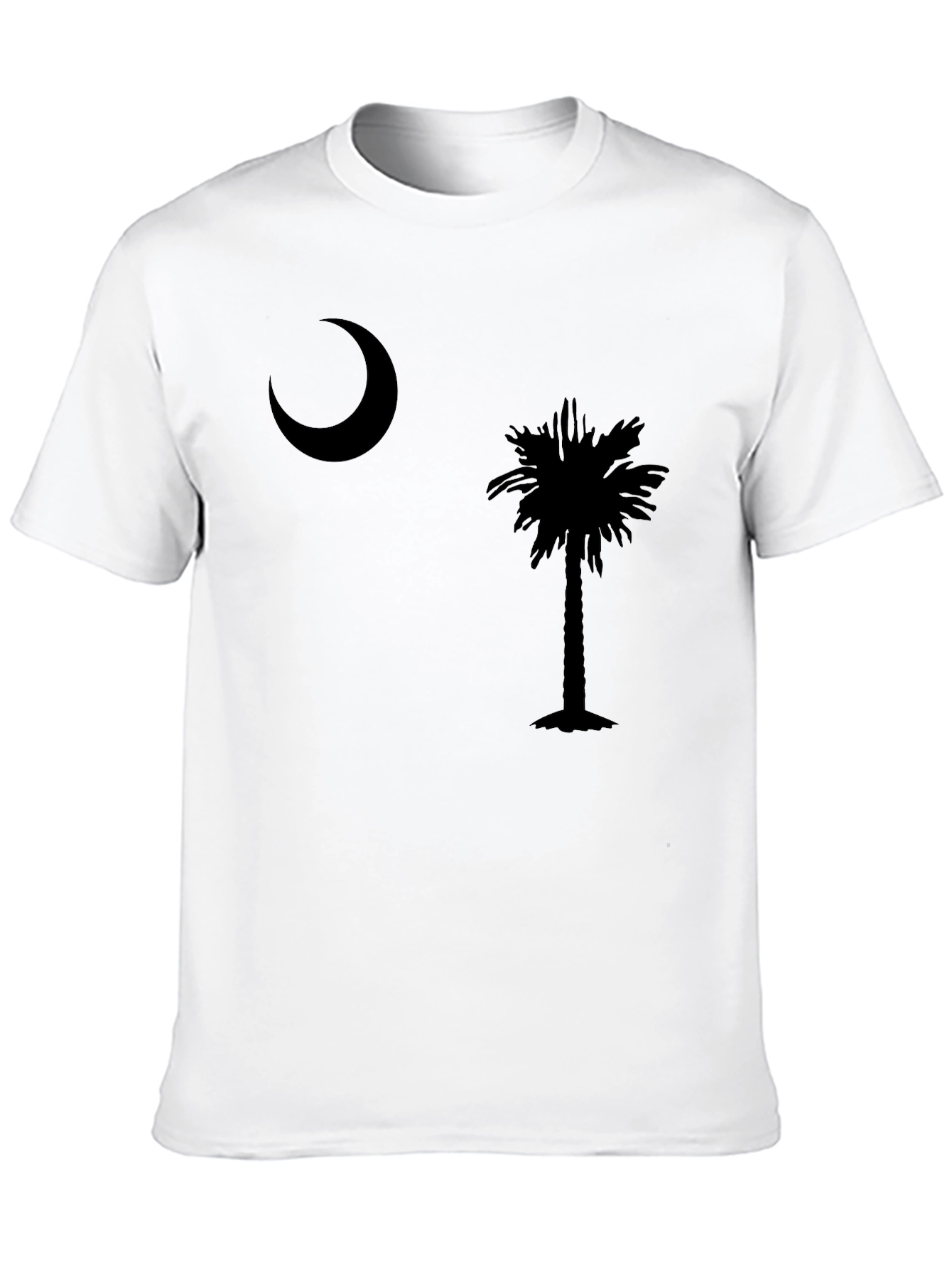 Moon and Palm Tree Black T-Shirt