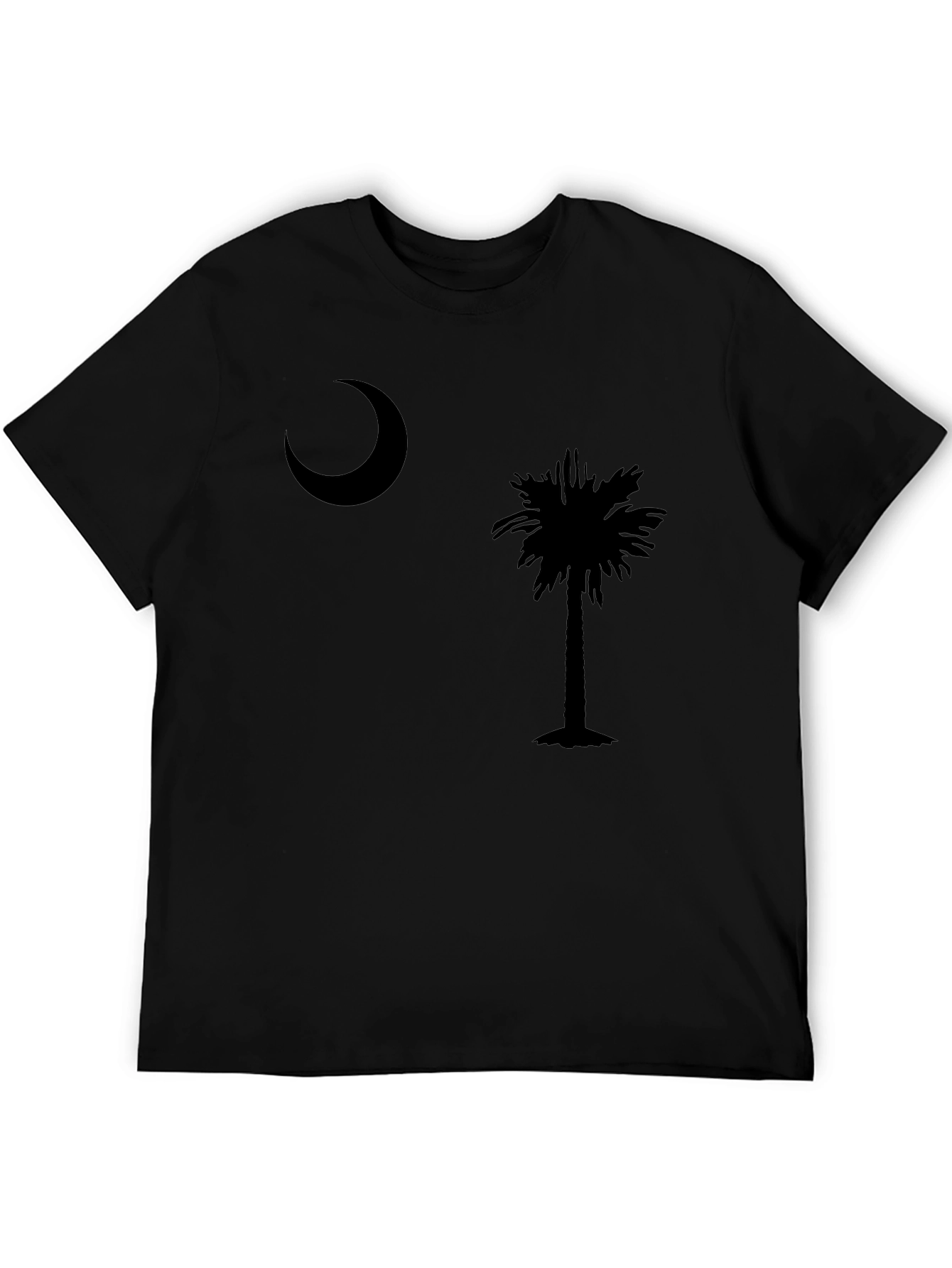 Moon and Palm Tree Black T-Shirt