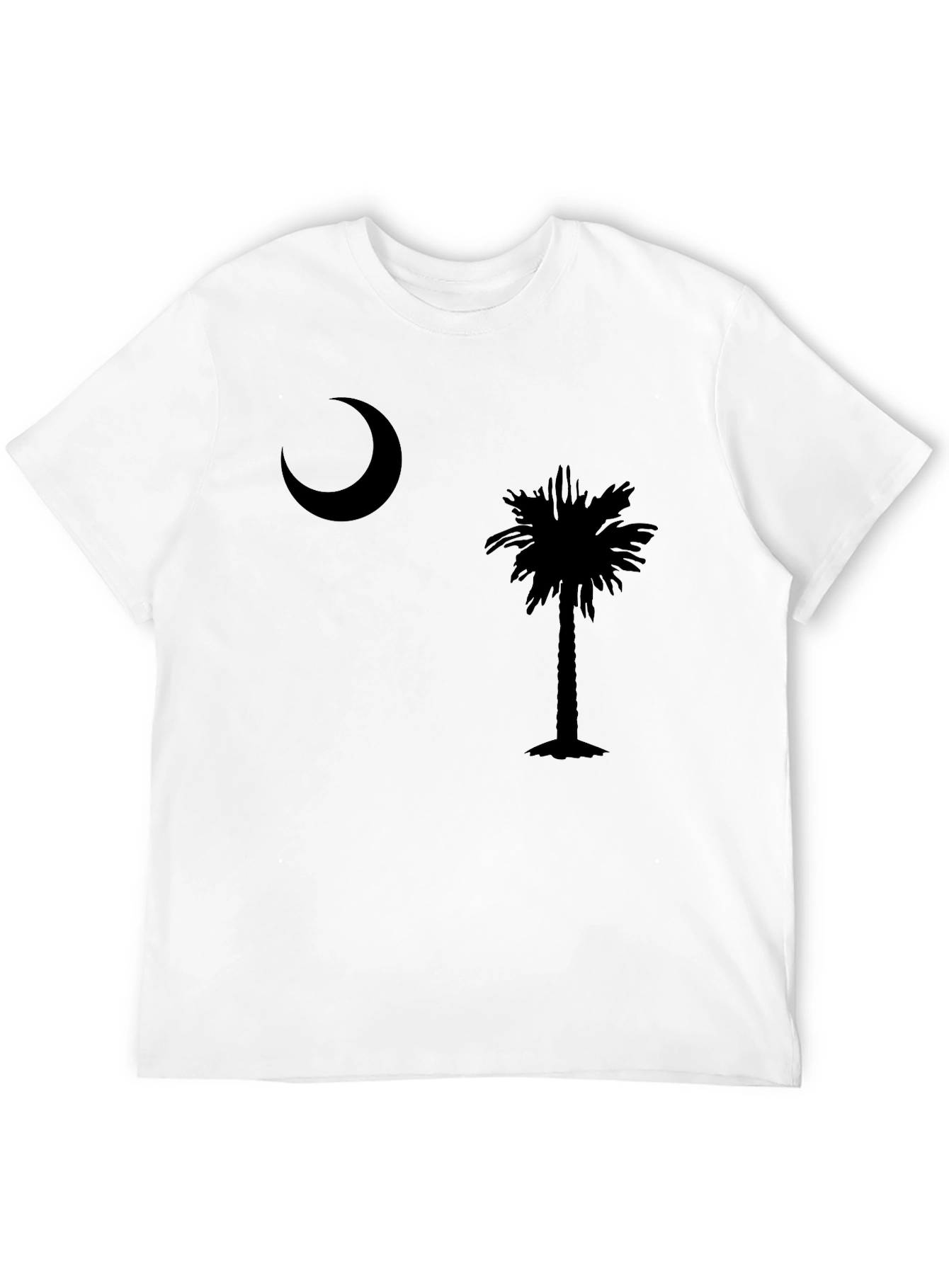 Moon and Palm Tree Black T-Shirt