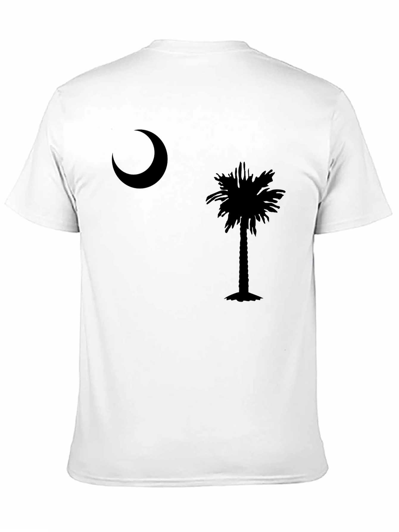 Moon and Palm Tree Black T-Shirt