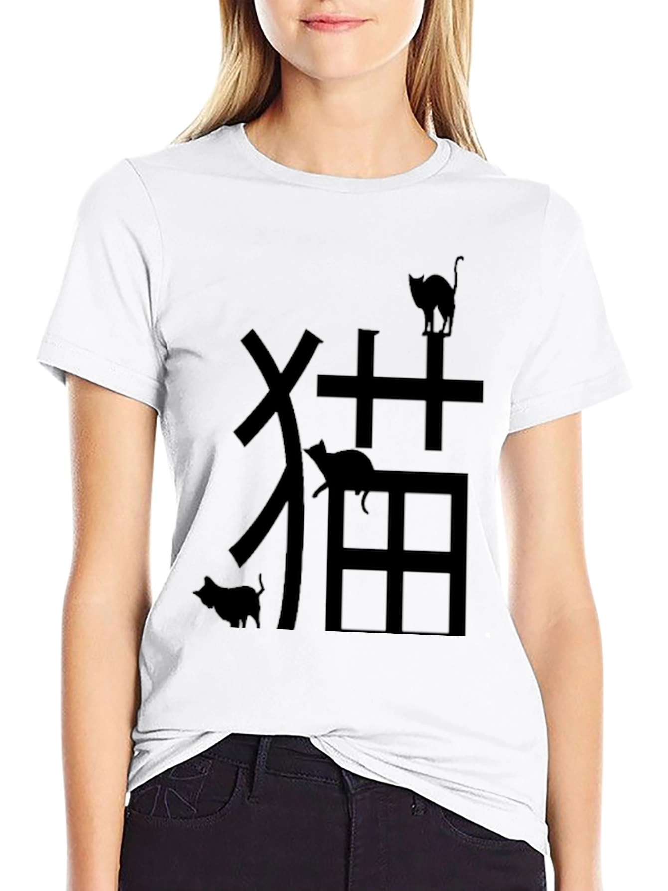 Cat Kanji T-Shirt - Unique Japanese Design