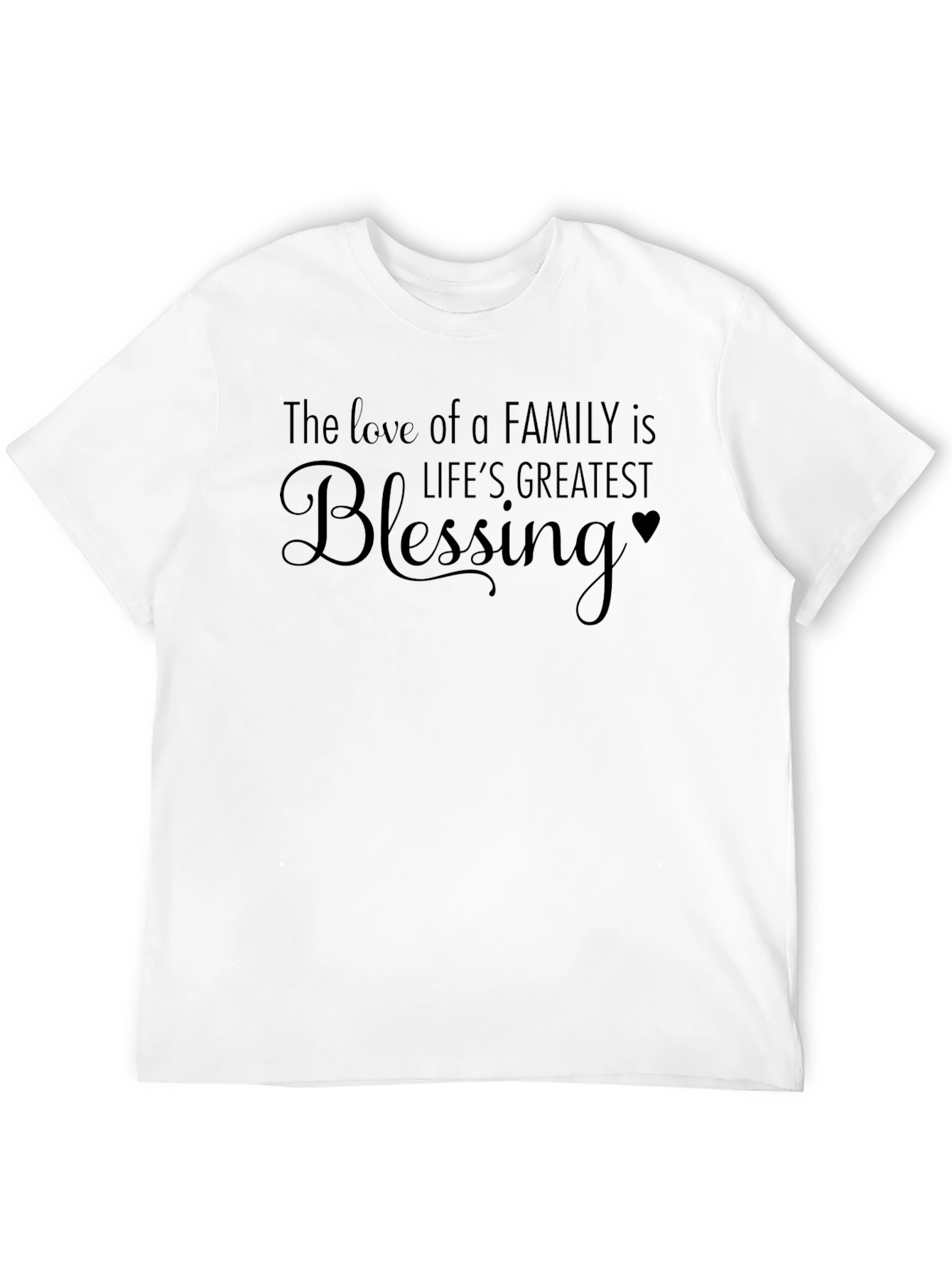 Family Love Blessing Graphic Tee - Black Casual Shirt