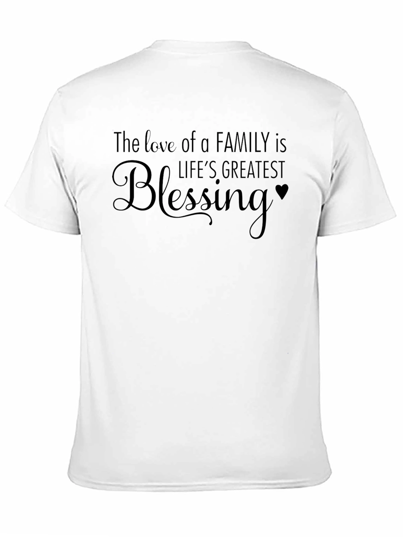 Family Love Blessing Graphic Tee - Black Casual Shirt