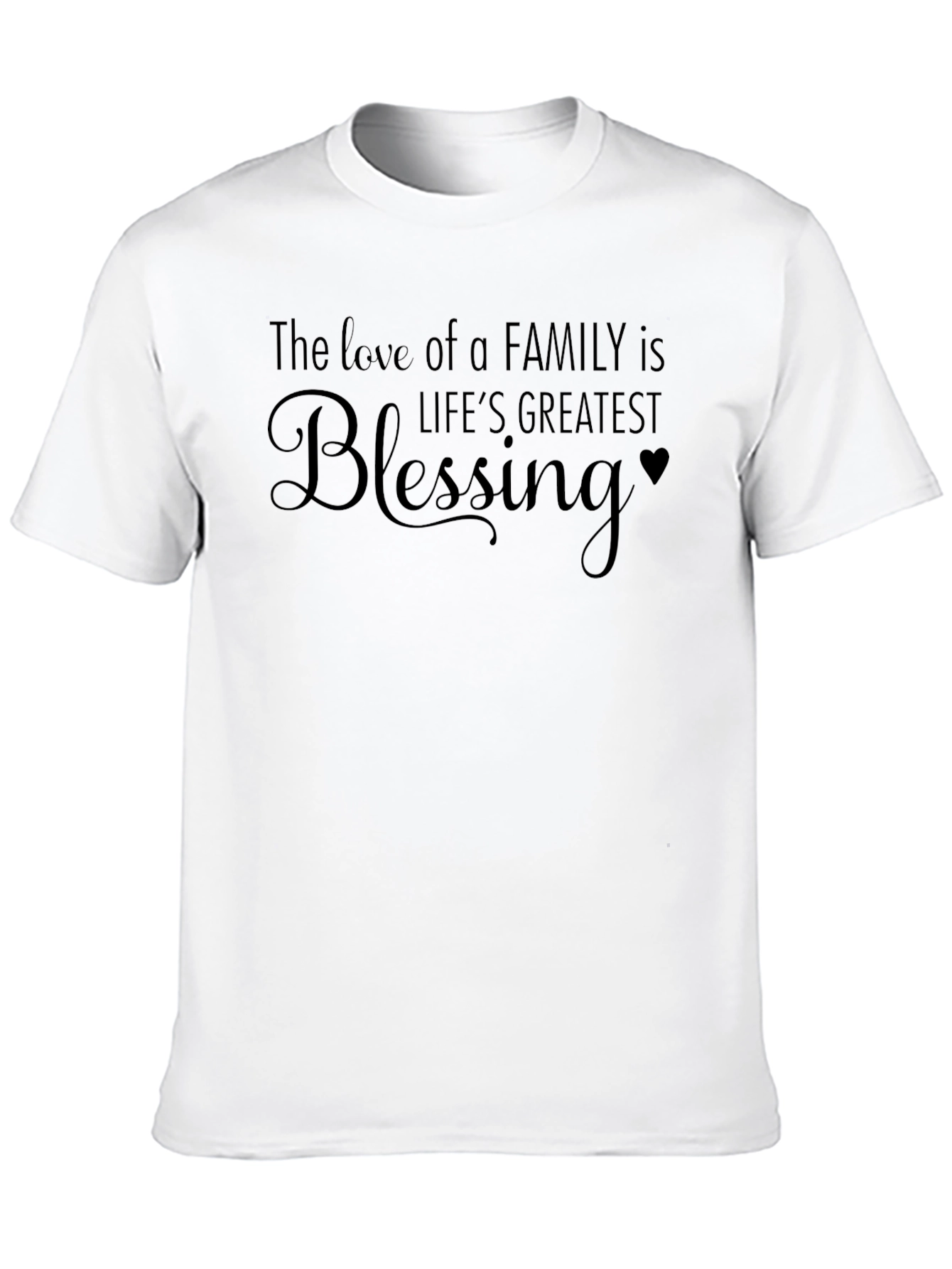 Family Love Blessing Graphic Tee - Black Casual Shirt