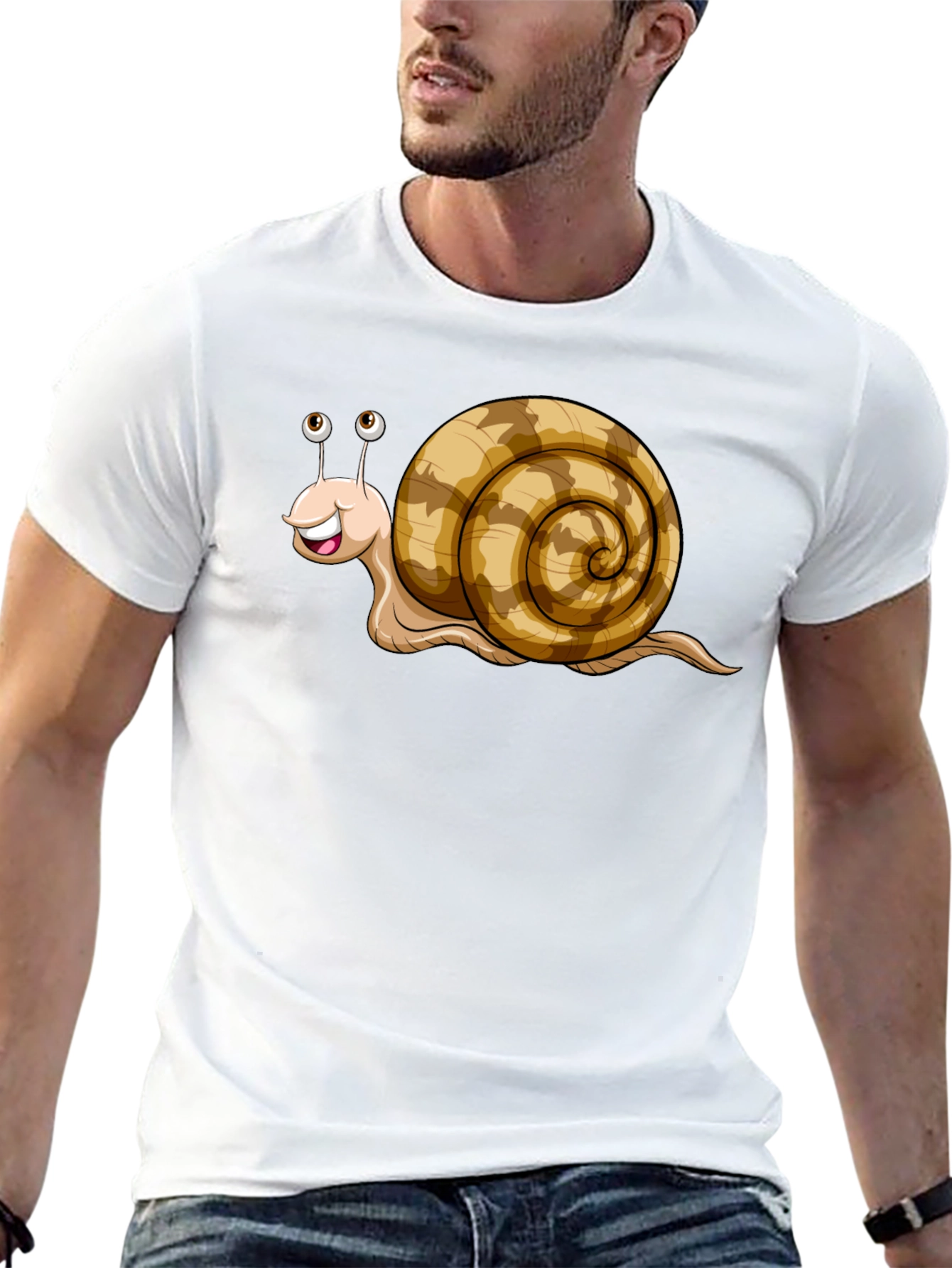 Cute Snail Cartoon Graphic Tee Shirt