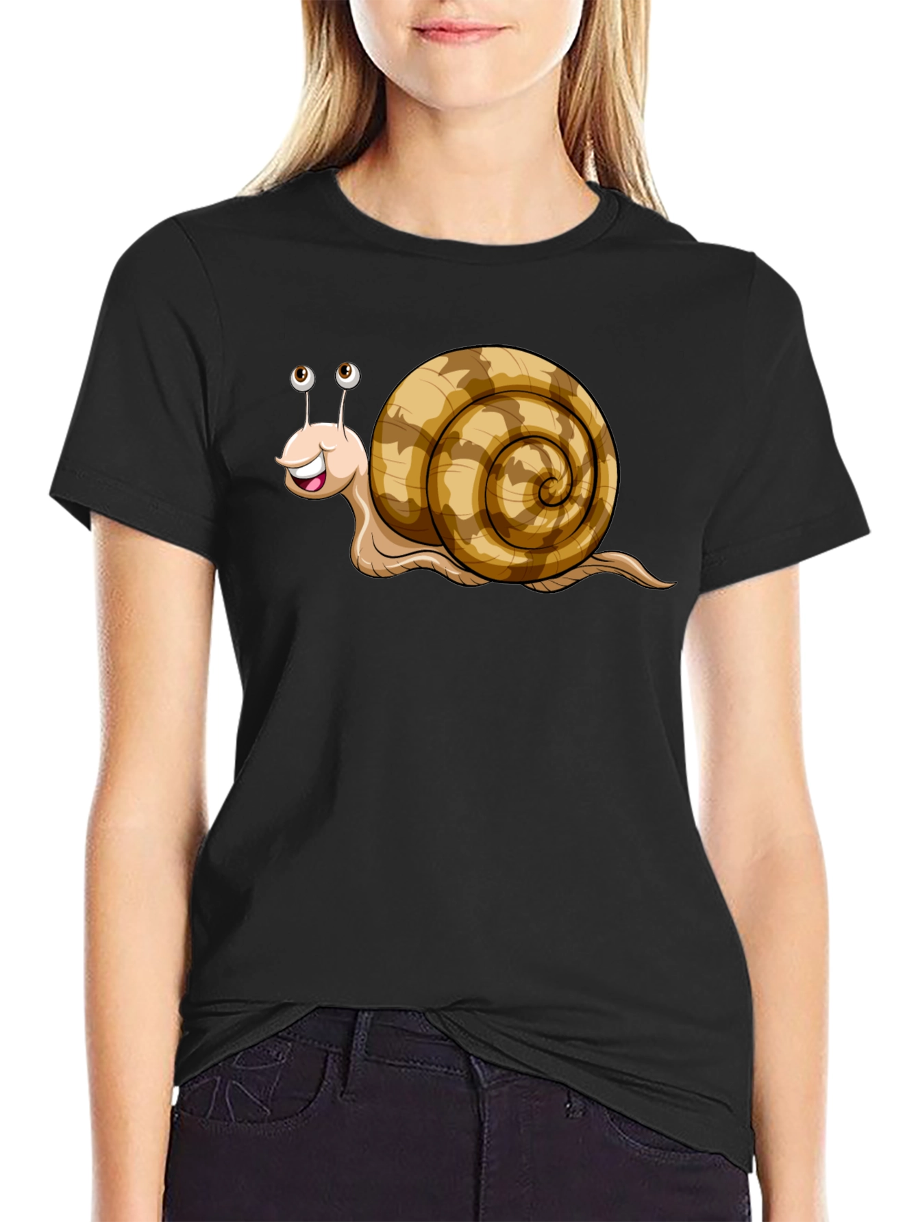 Cute Snail Cartoon Graphic Tee Shirt