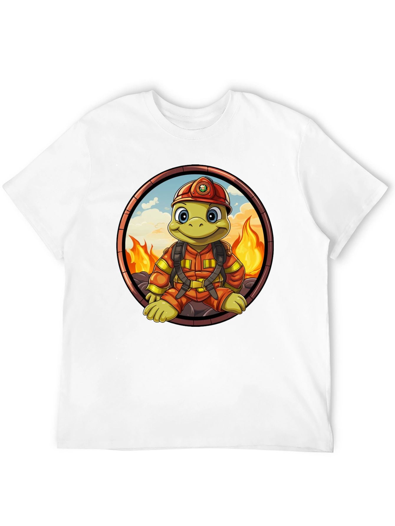 Fire Turtle Cartoon T-Shirt