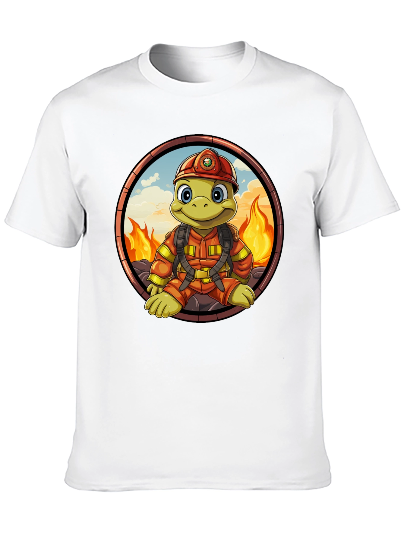 Fire Turtle Cartoon T-Shirt