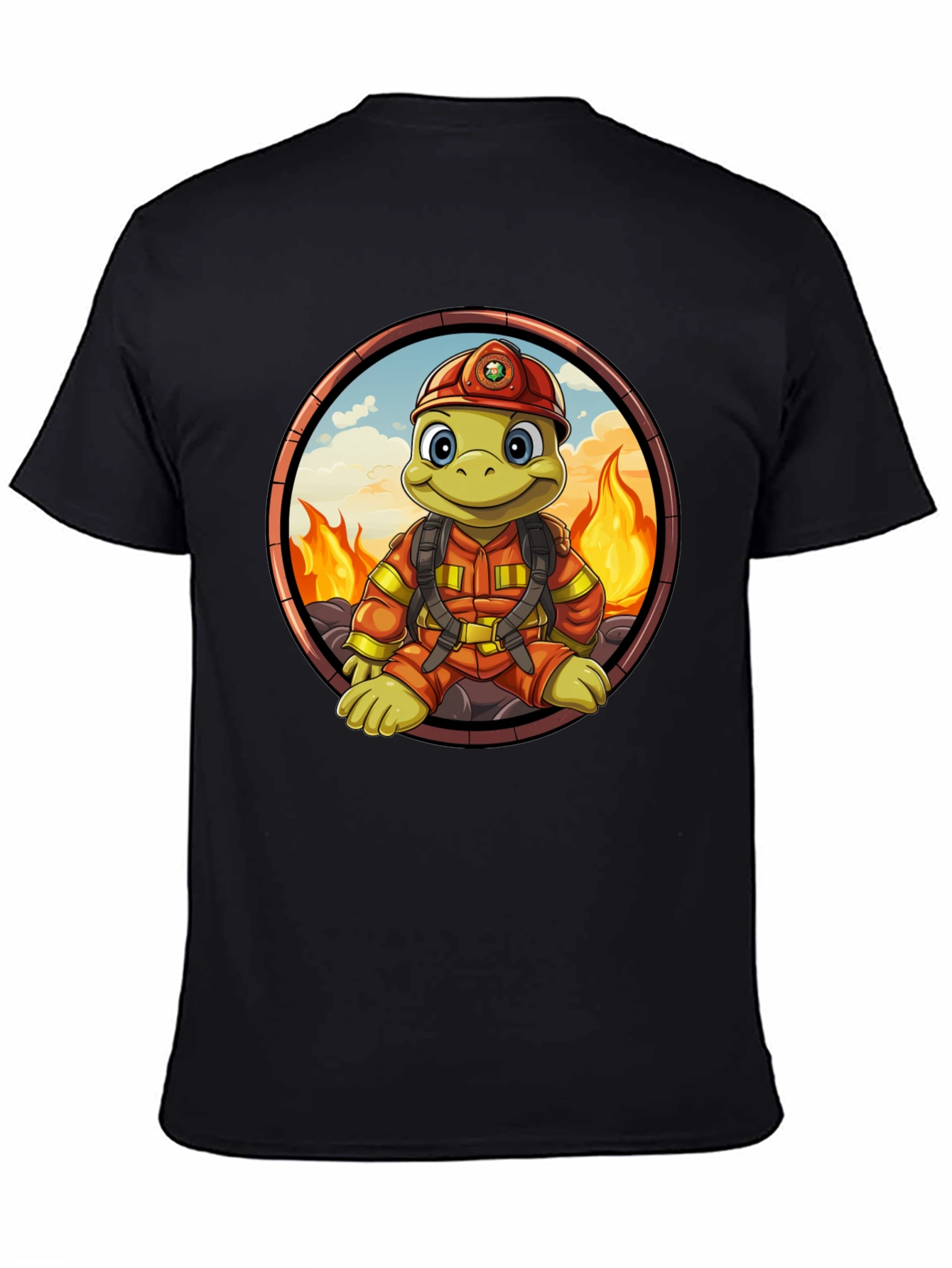 Fire Turtle Cartoon T-Shirt