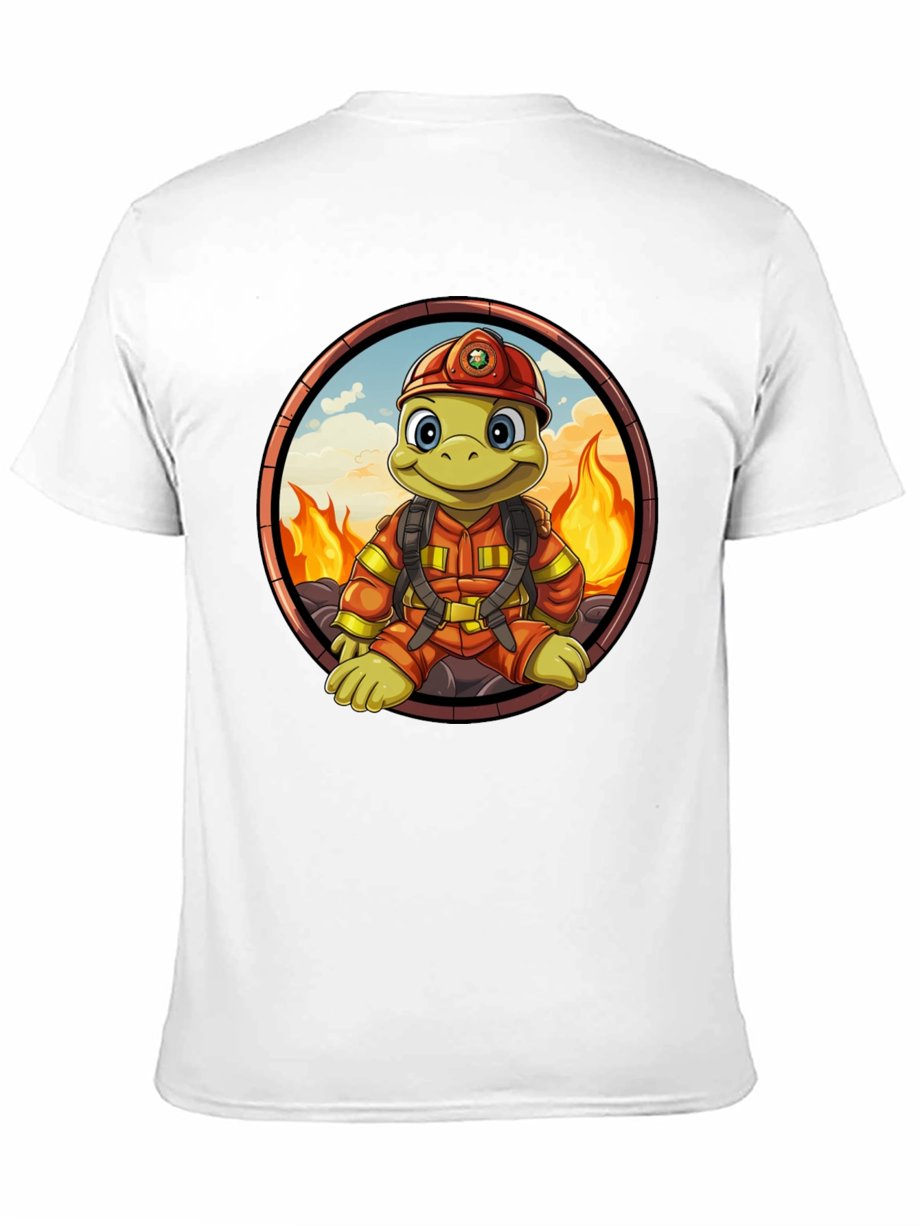 Fire Turtle Cartoon T-Shirt