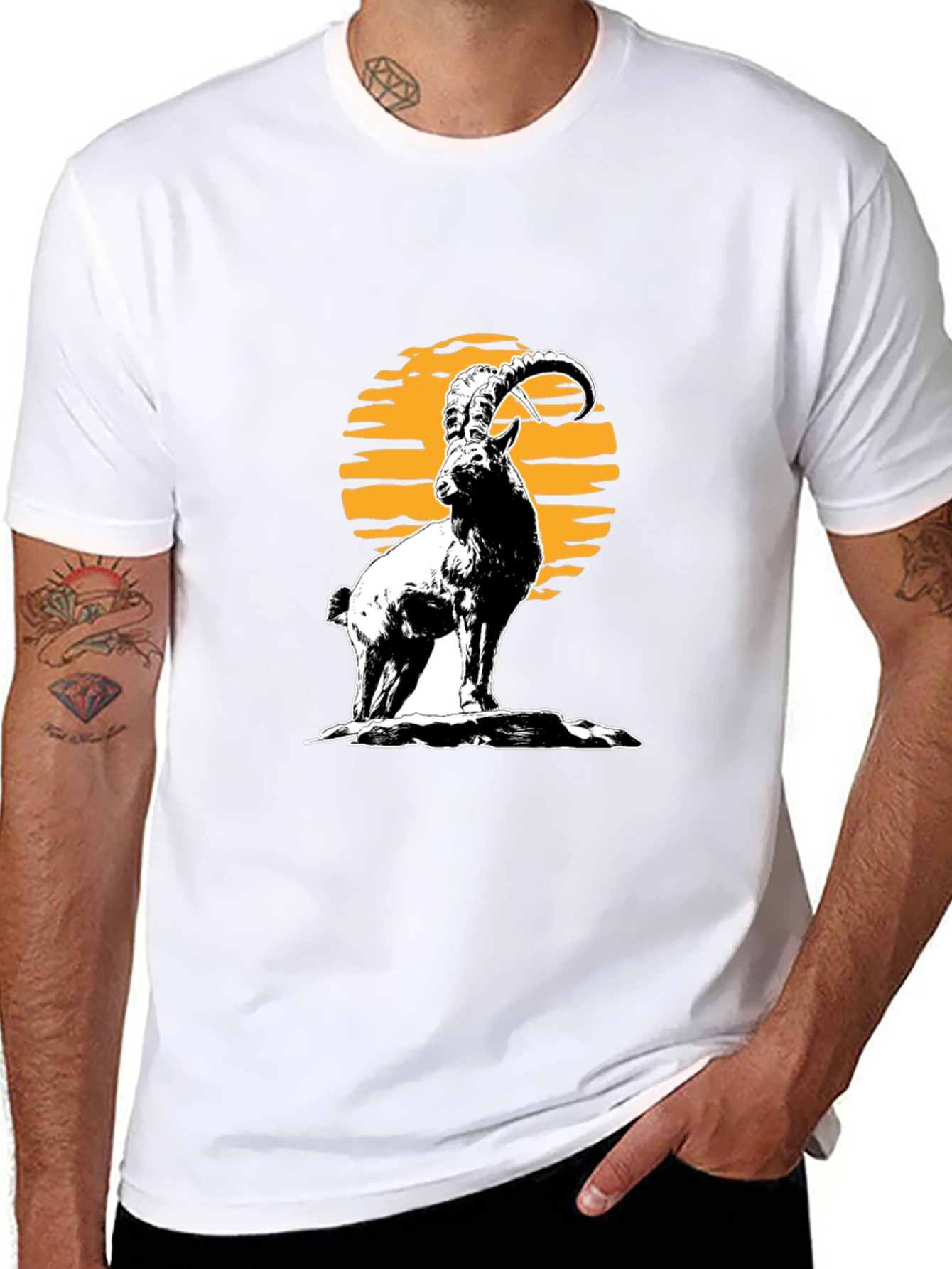 Ibex Graphic Tee - Black Cotton T-Shirt
