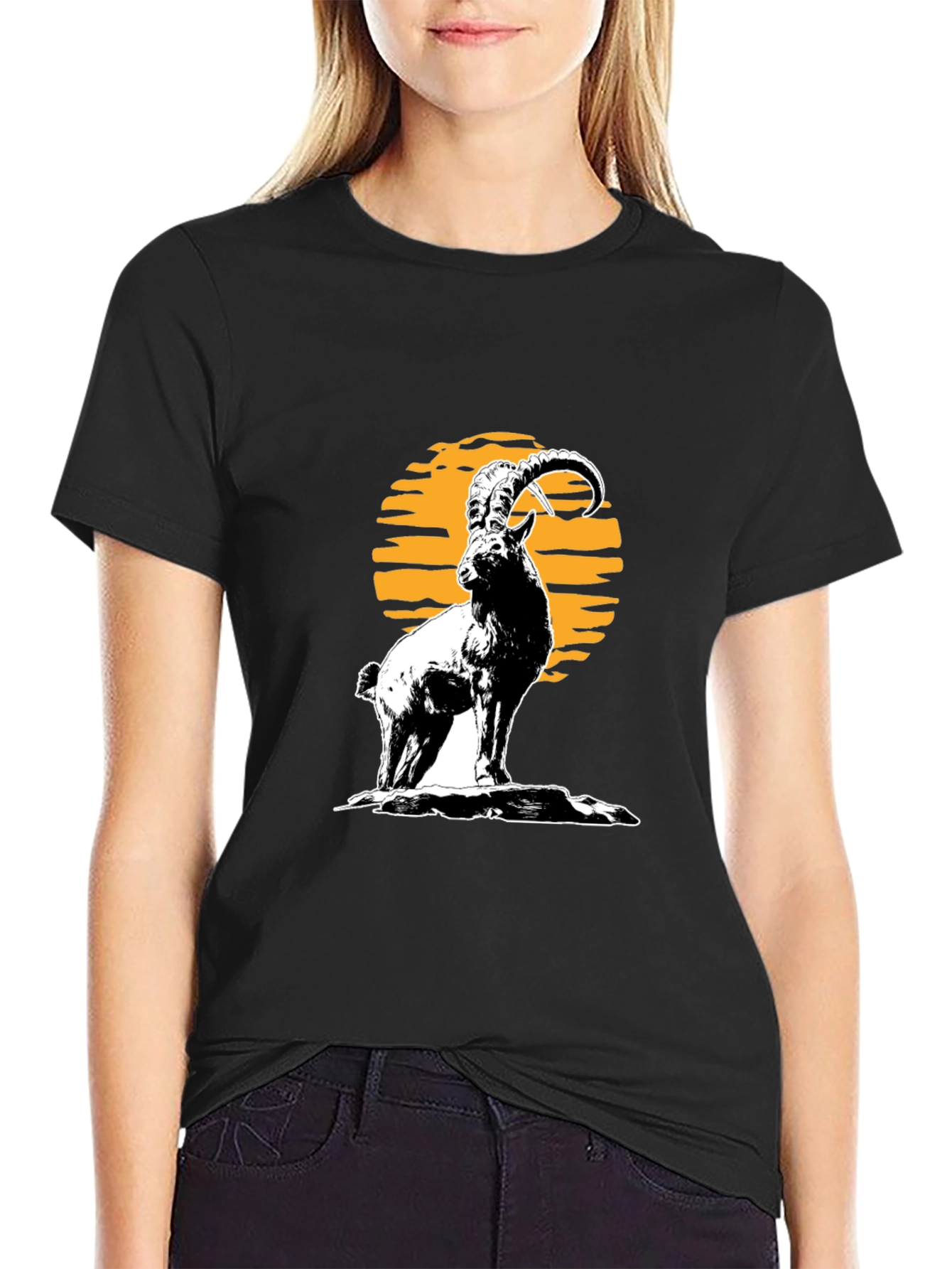 Ibex Graphic Tee - Black Cotton T-Shirt