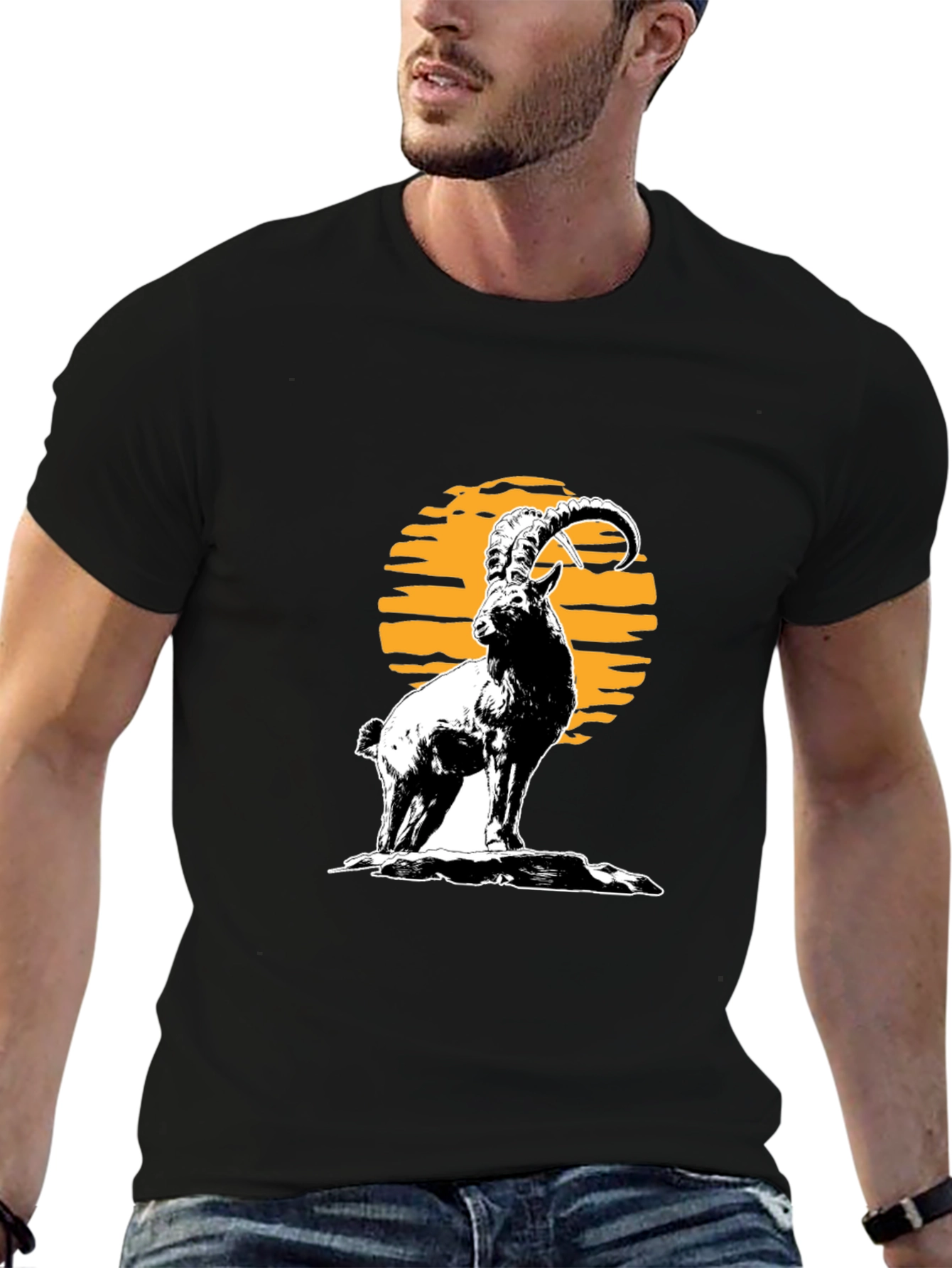 Ibex Graphic Tee - Black Cotton T-Shirt