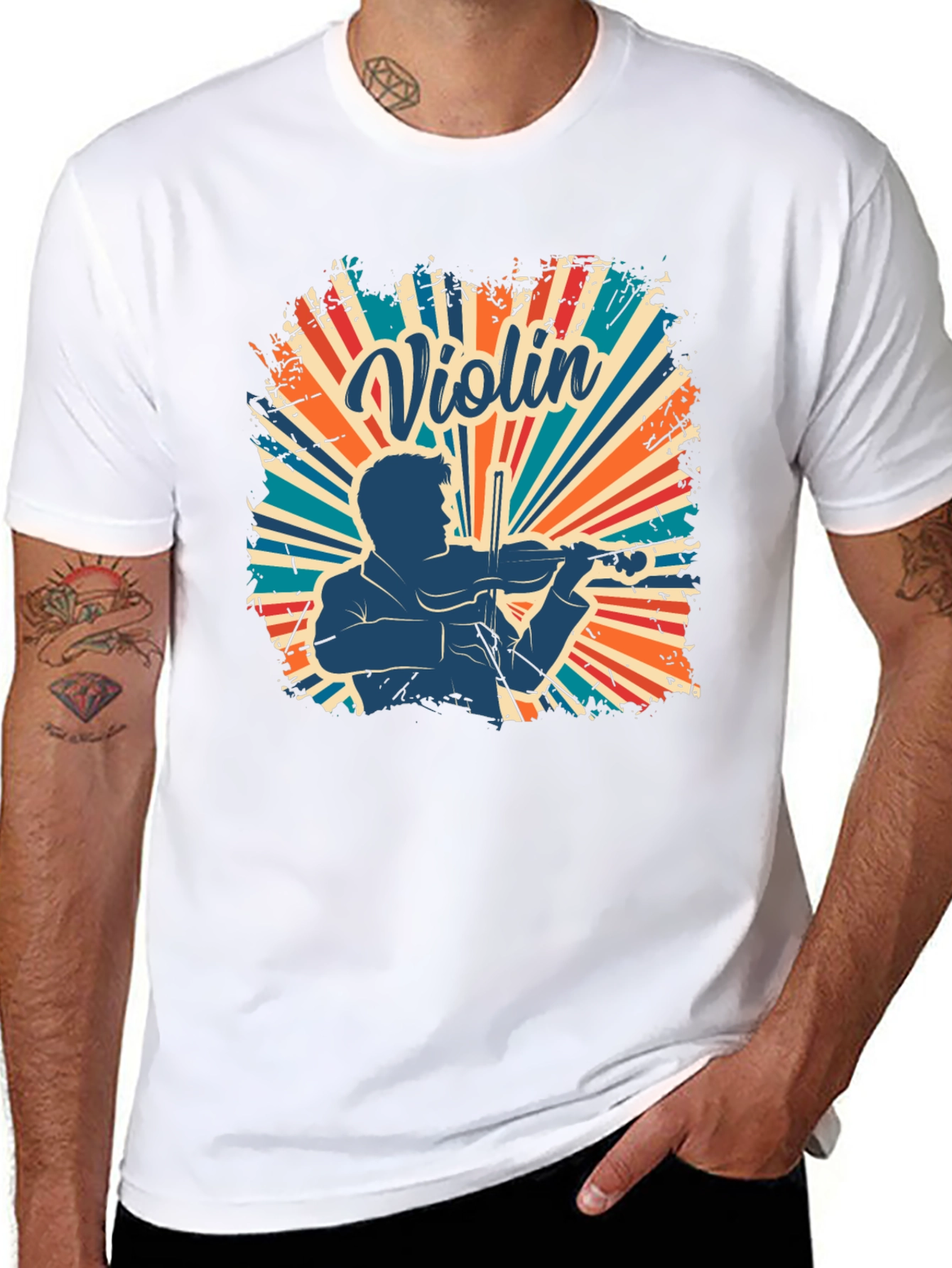Violin Player Retro T-Shirt - Musician Design