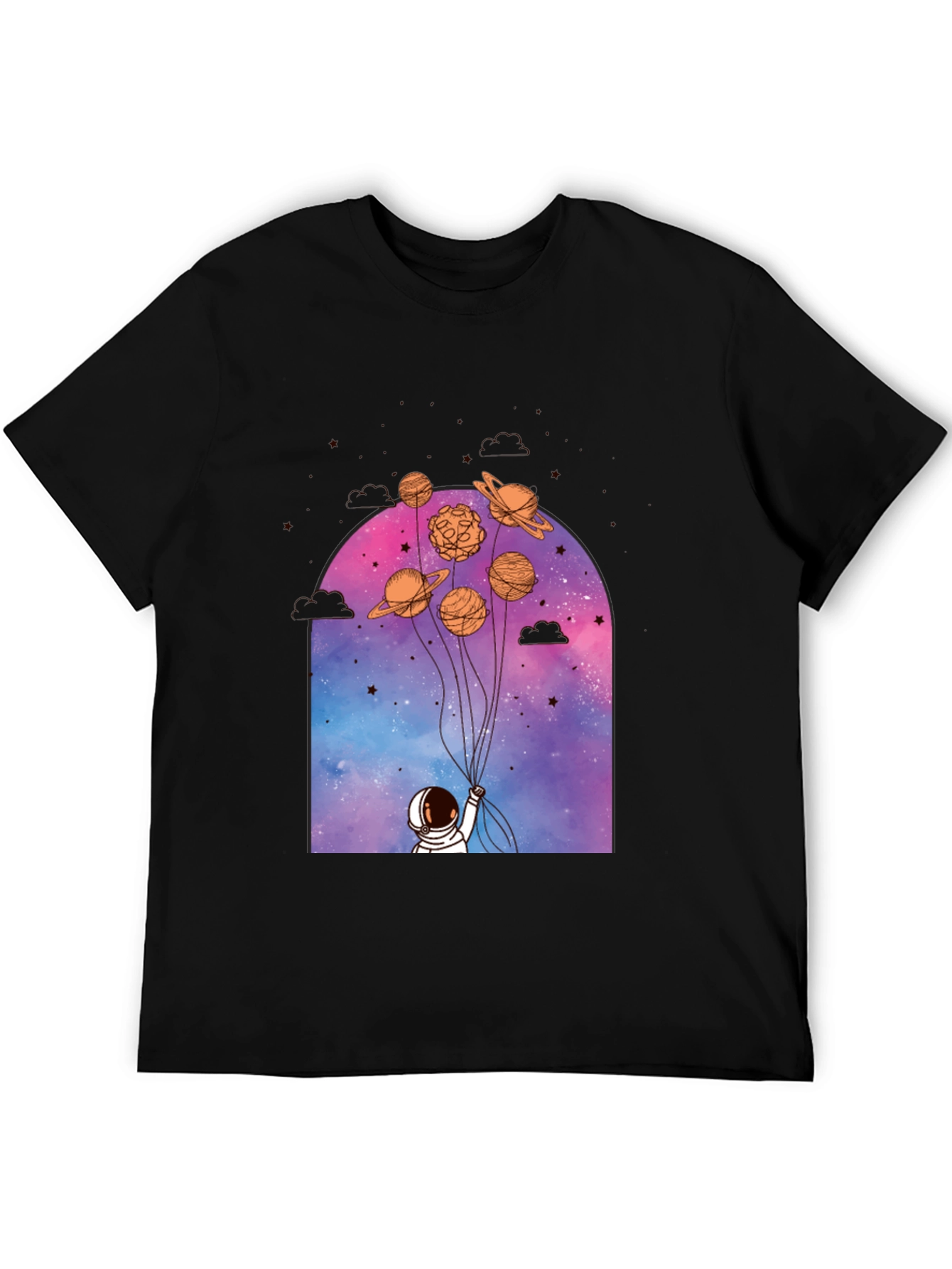 Astronaut Planets Graphic T-Shirt