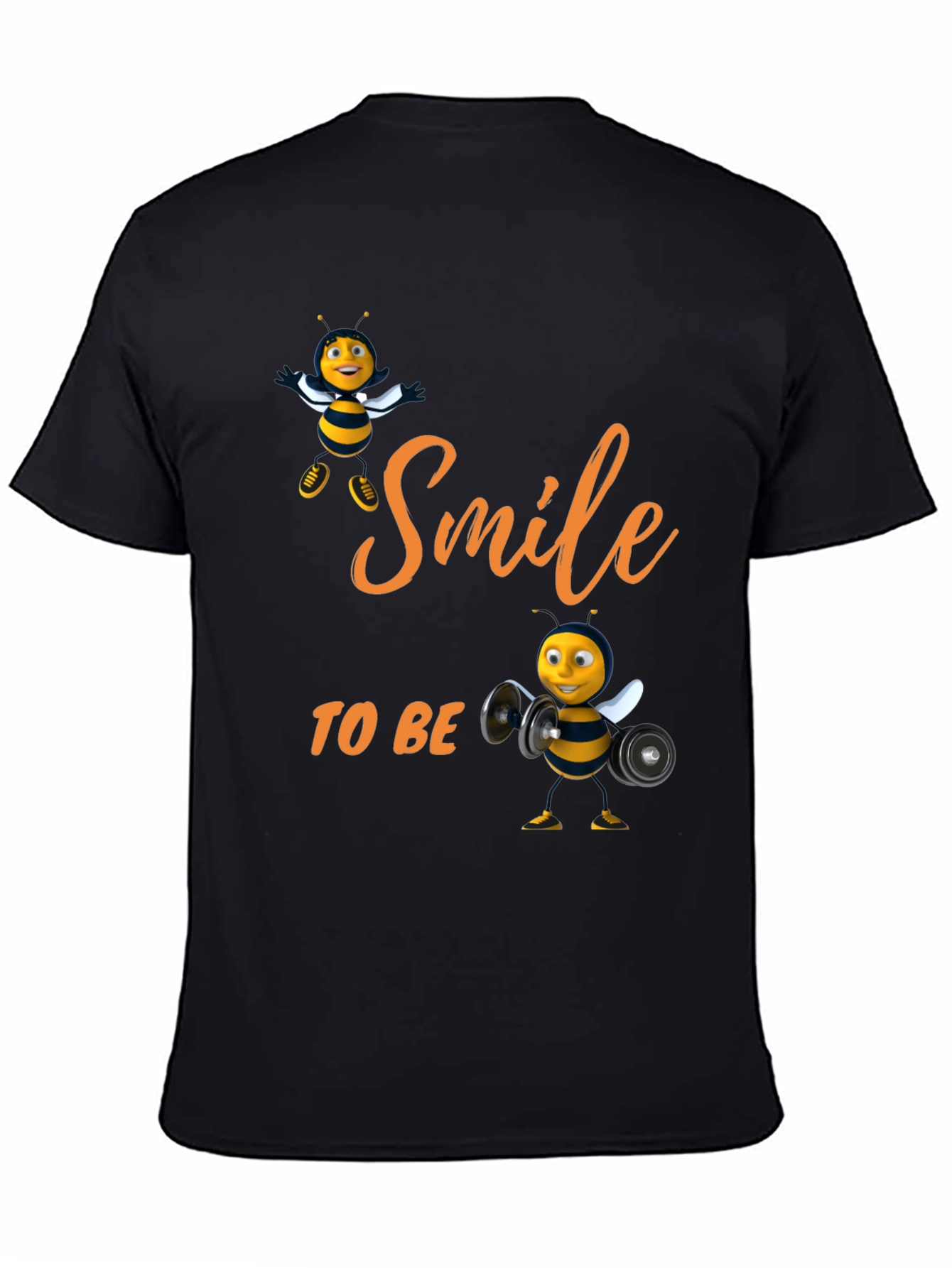 Smile to Bee Happy Black T-Shirt