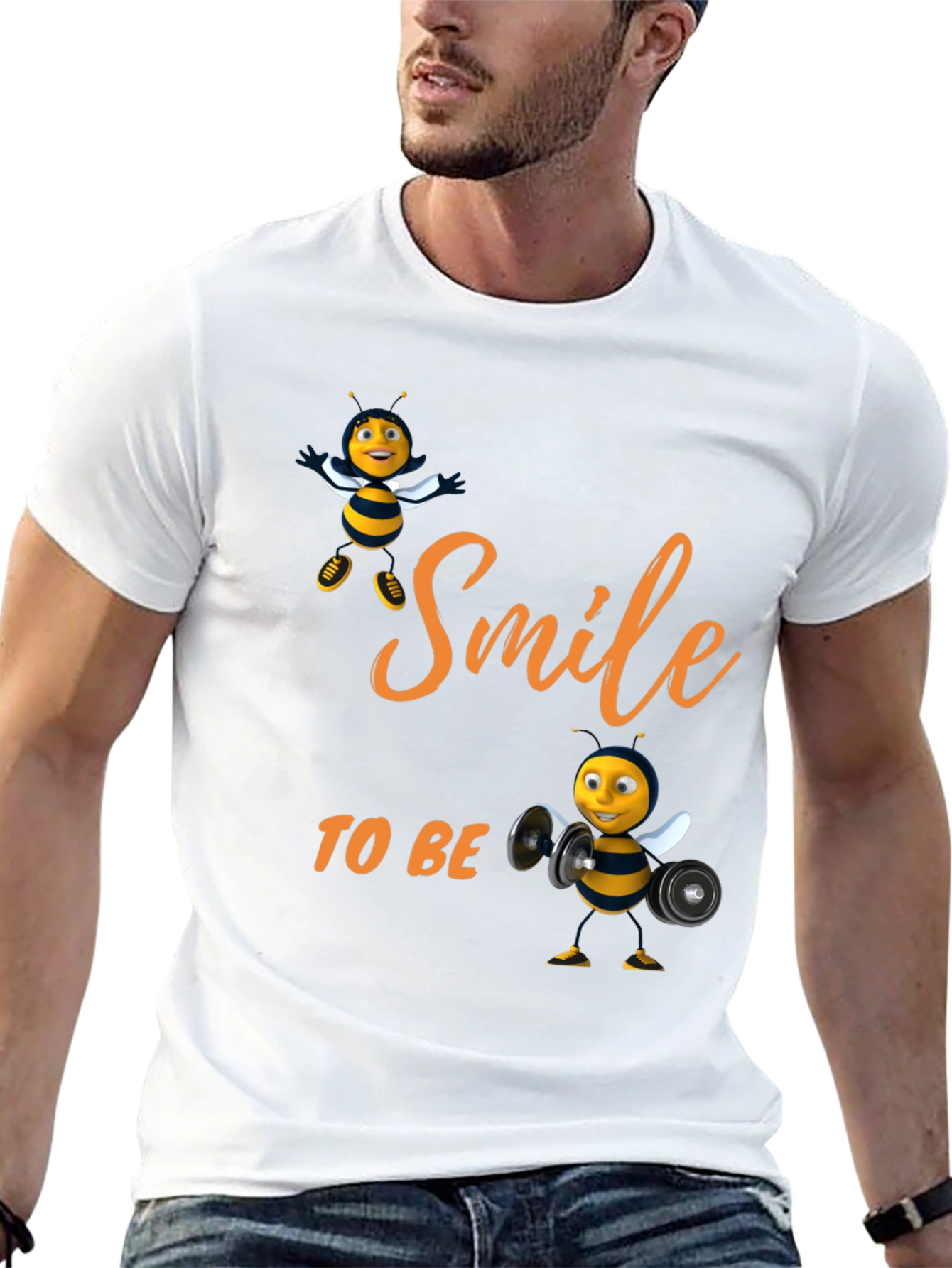 Smile to Bee Happy Black T-Shirt