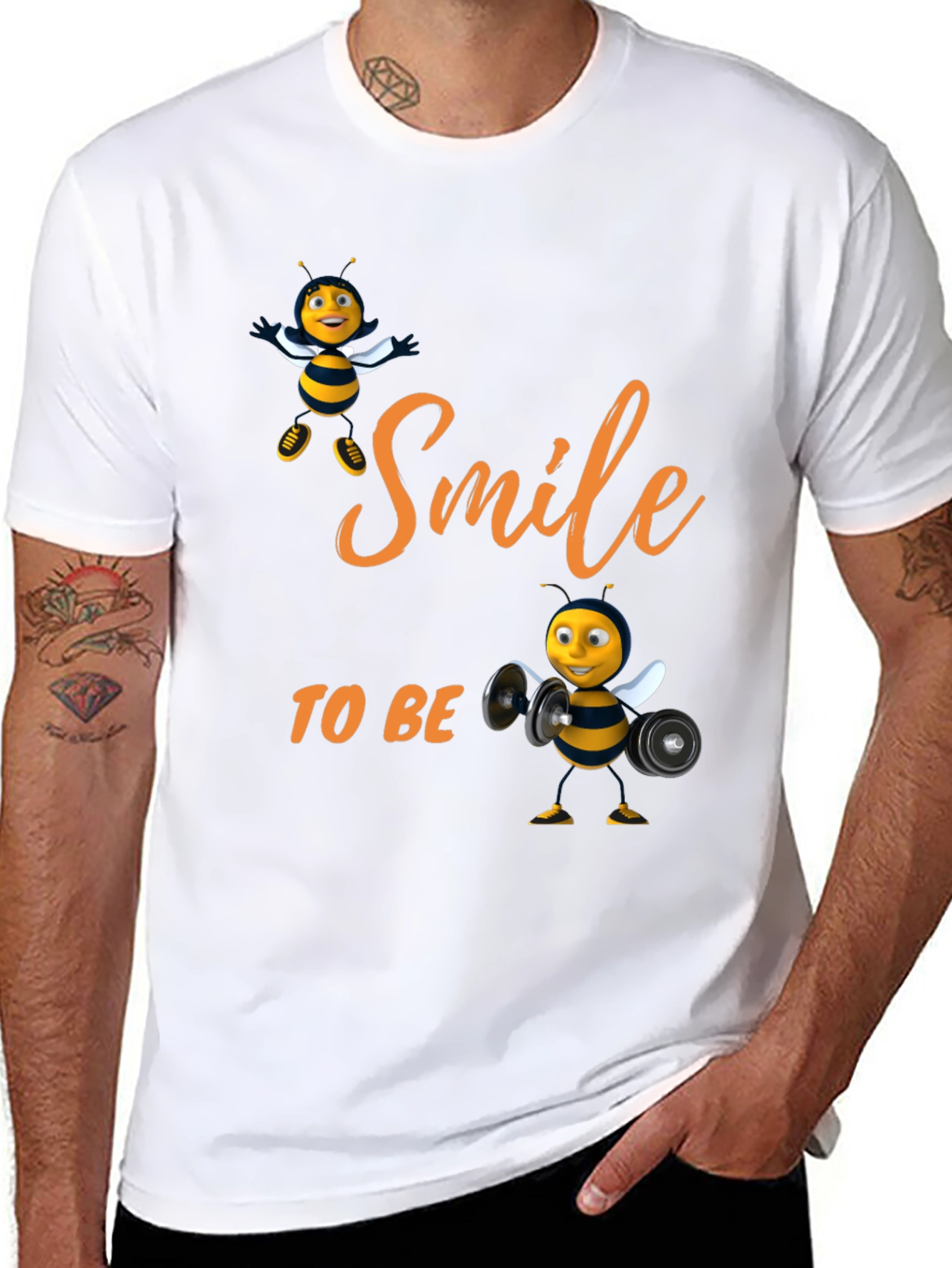 Smile to Bee Happy Black T-Shirt