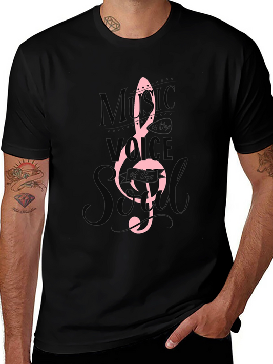Music is the Voice of the Soul Black Graphic T-Shirt