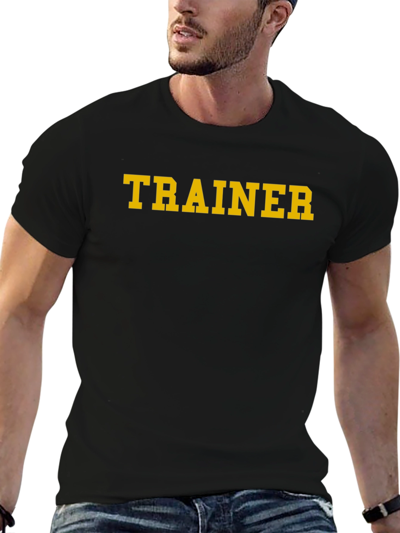 Trainer Graphic Tee - Black Cotton T-Shirt