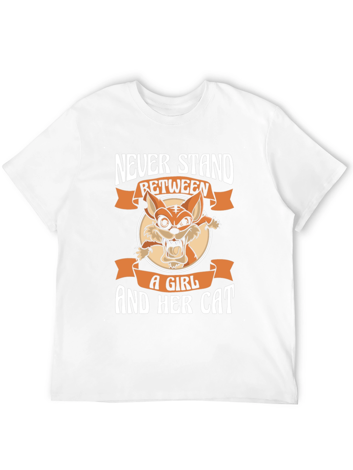 Never Stand Between A Girl And Her Cat T-Shirt
