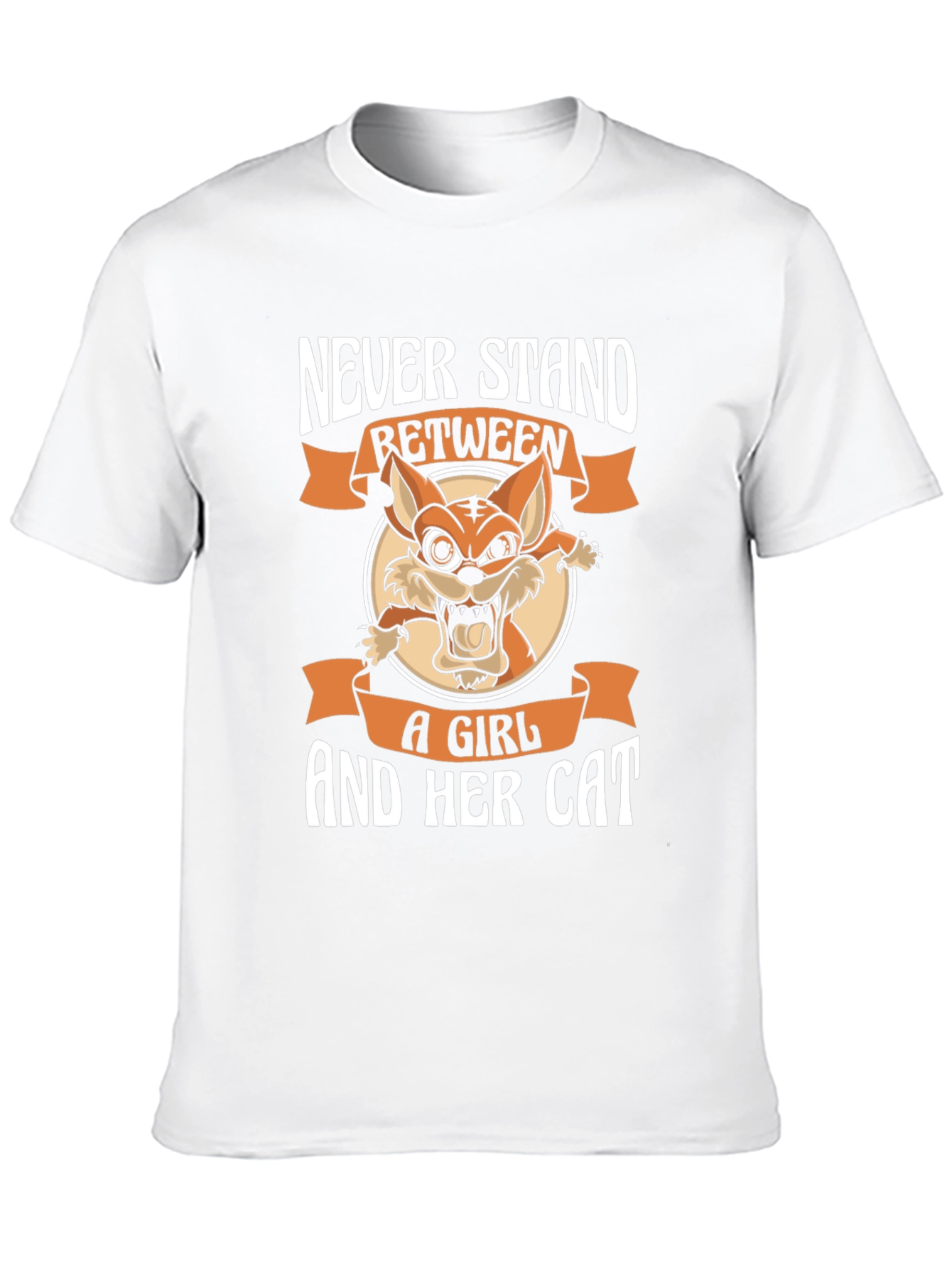 Never Stand Between A Girl And Her Cat T-Shirt