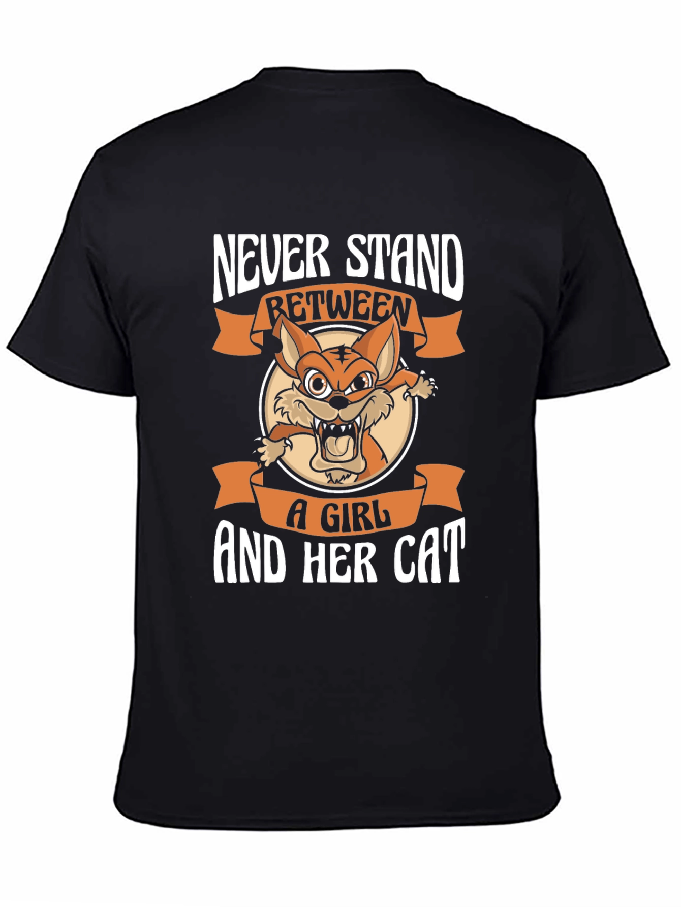 Never Stand Between A Girl And Her Cat T-Shirt