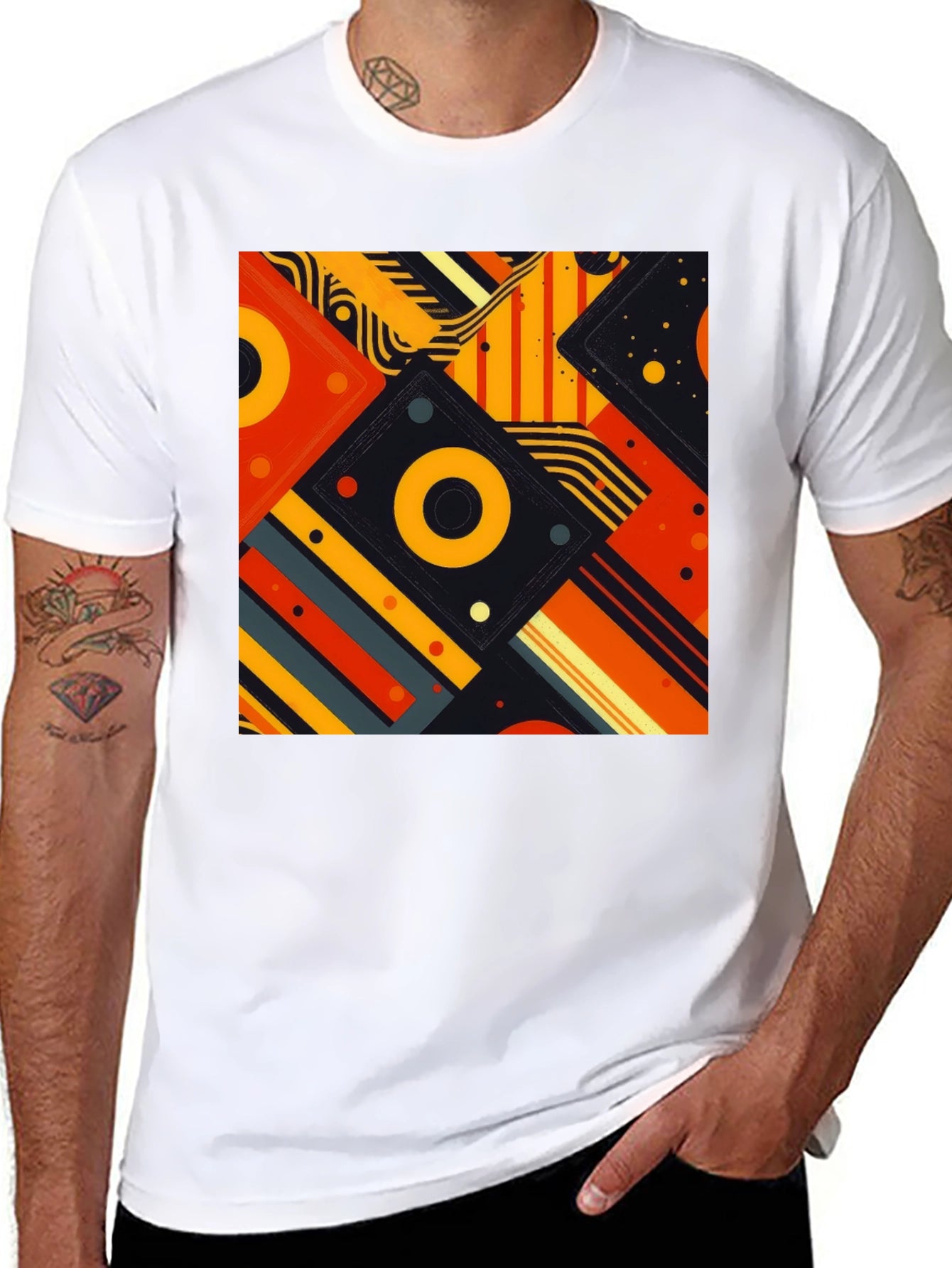 Abstract Geometric Pattern Tee - Modern Design