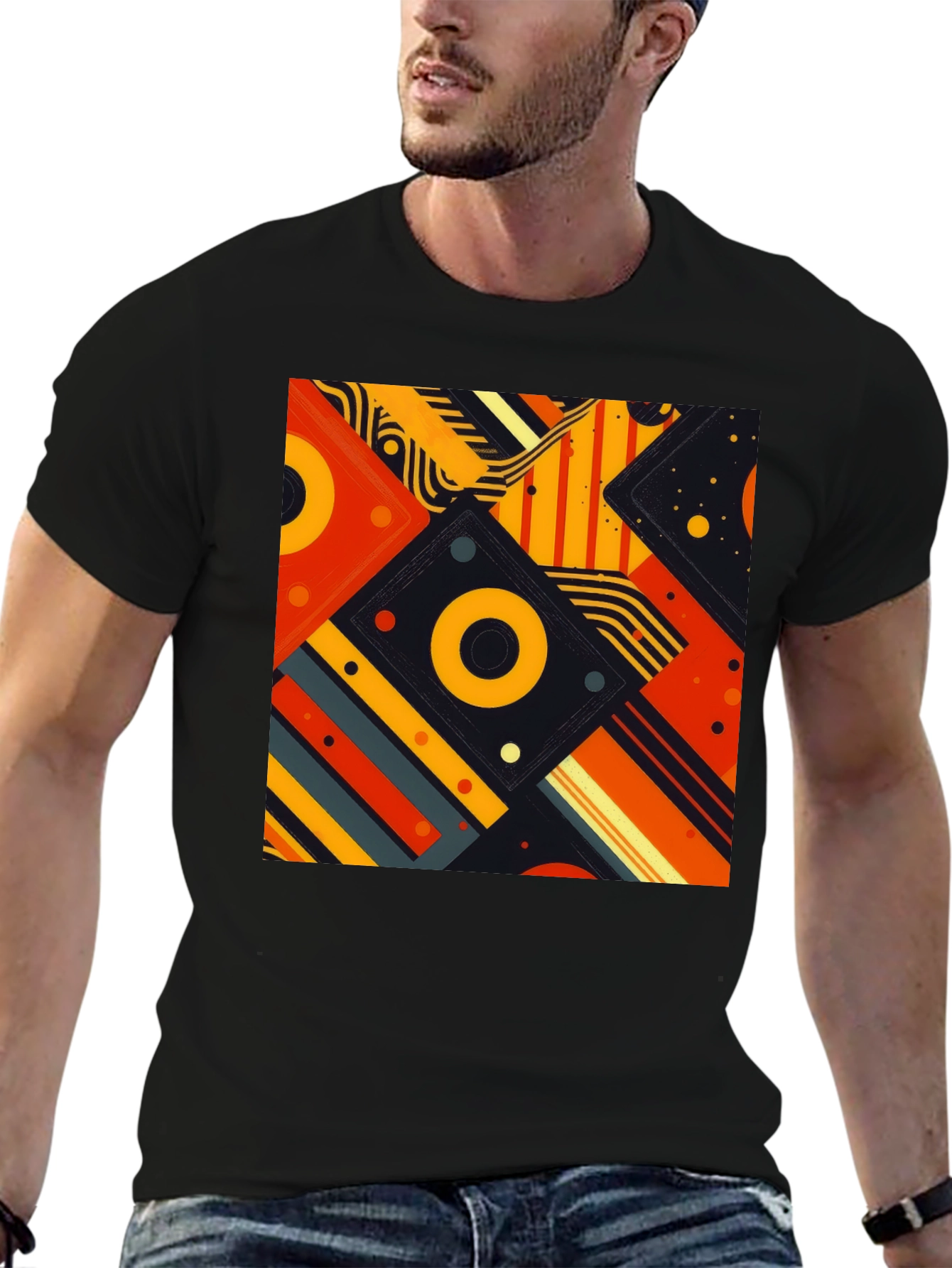Abstract Geometric Pattern Tee - Modern Design