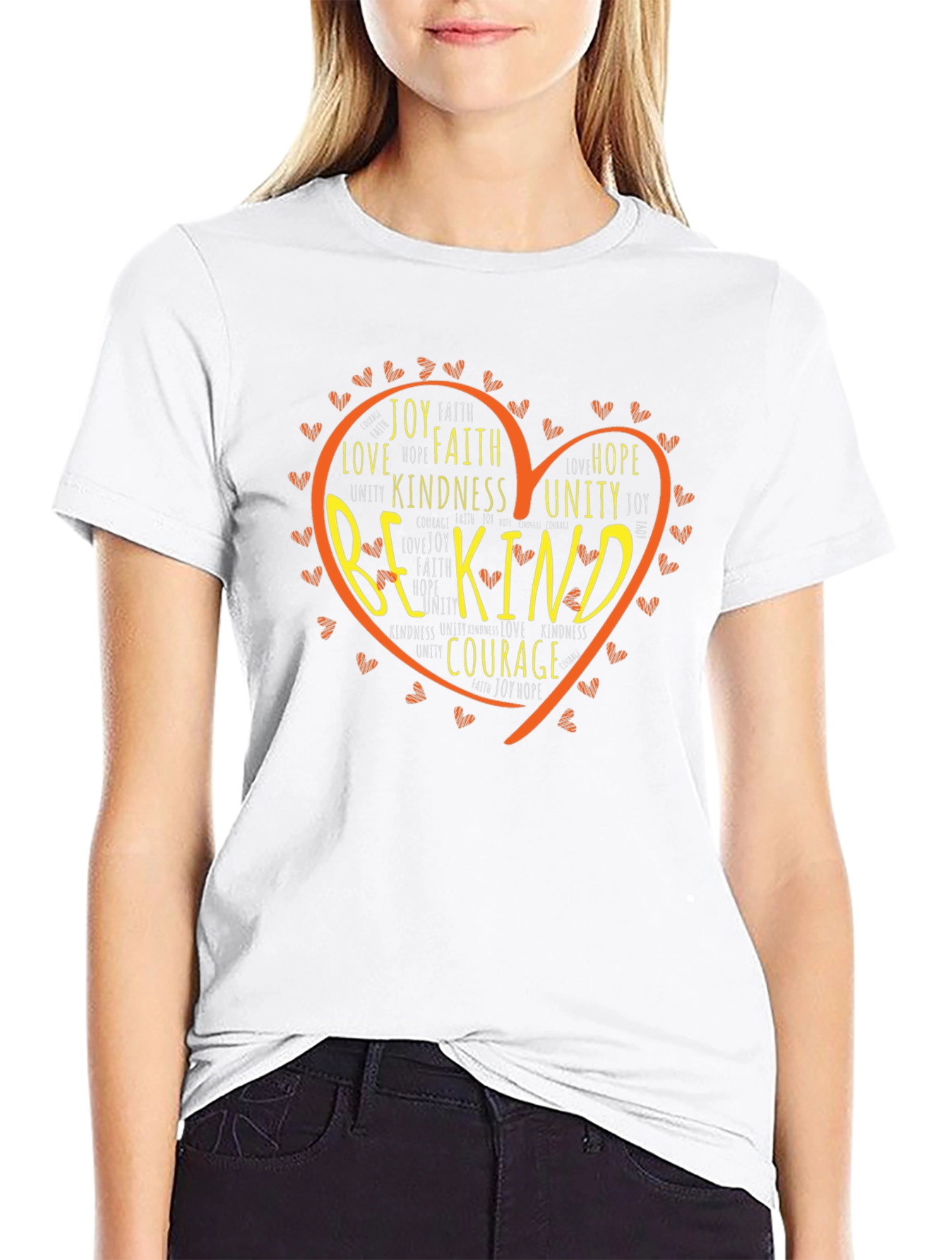 Be Kind Heart Graphic T-Shirt - Positive Message Tee