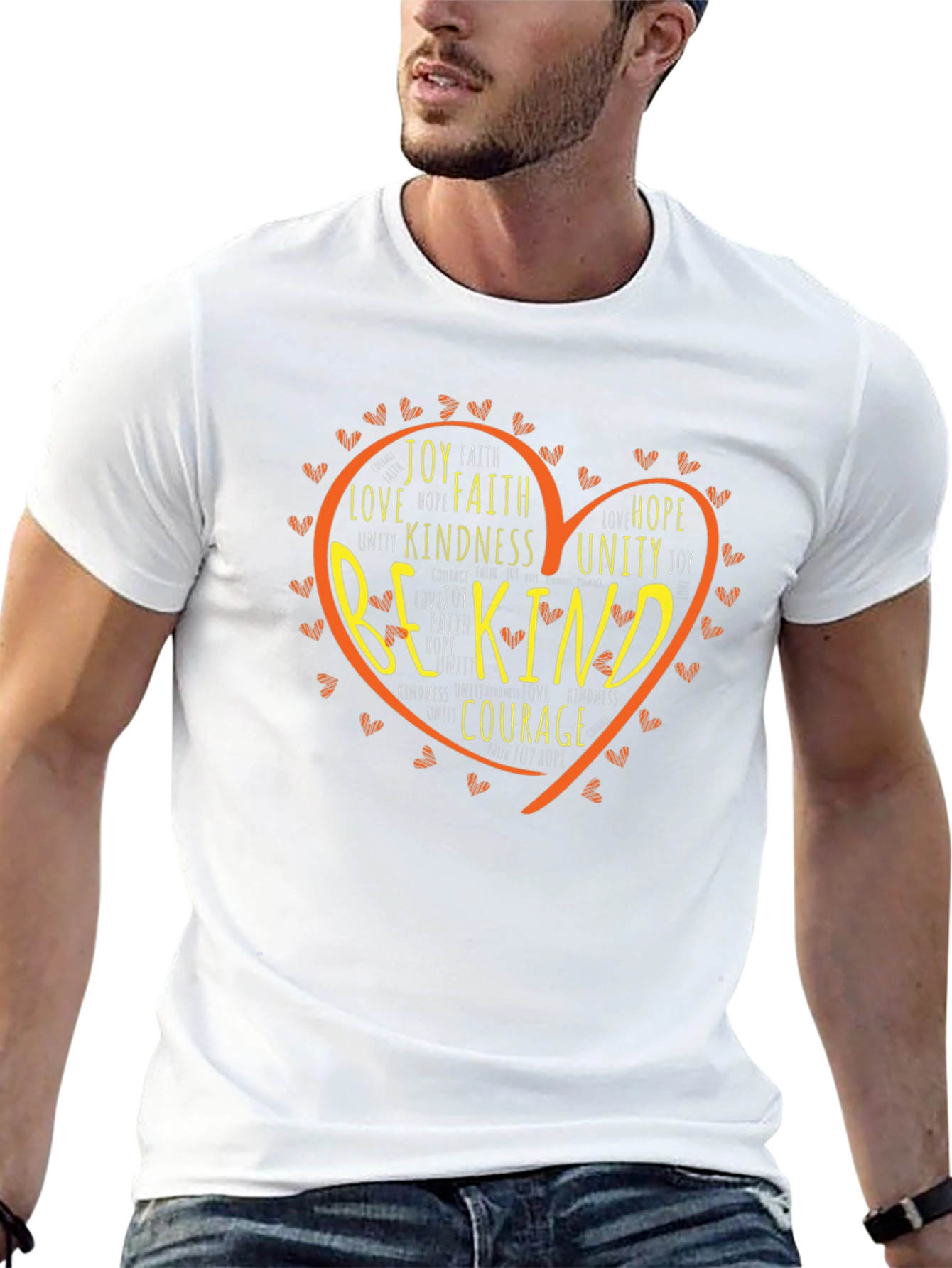 Be Kind Heart Graphic T-Shirt - Positive Message Tee