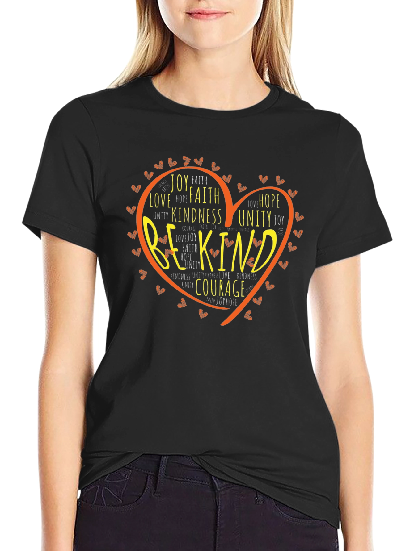 Be Kind Heart Graphic T-Shirt - Positive Message Tee