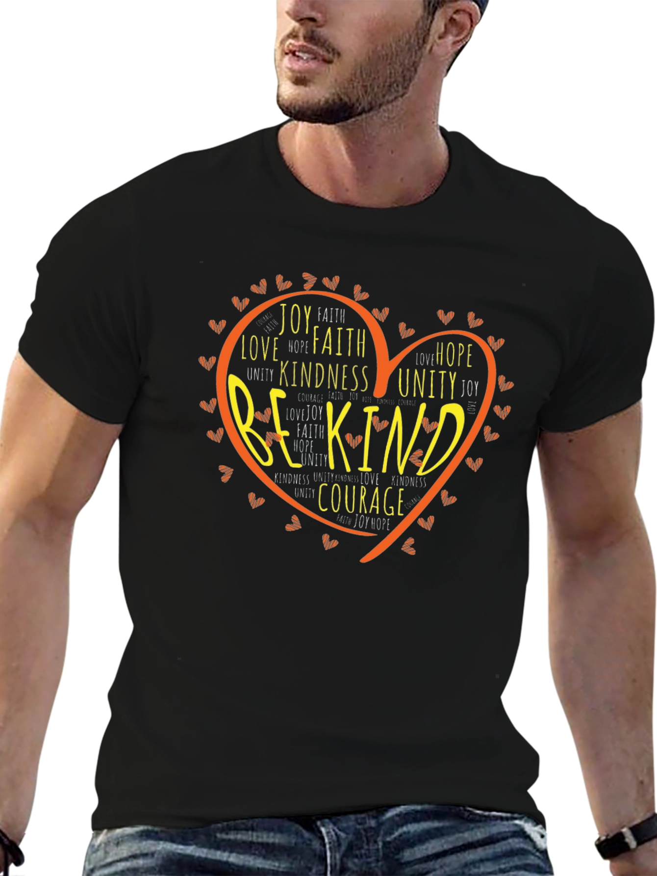 Be Kind Heart Graphic T-Shirt - Positive Message Tee