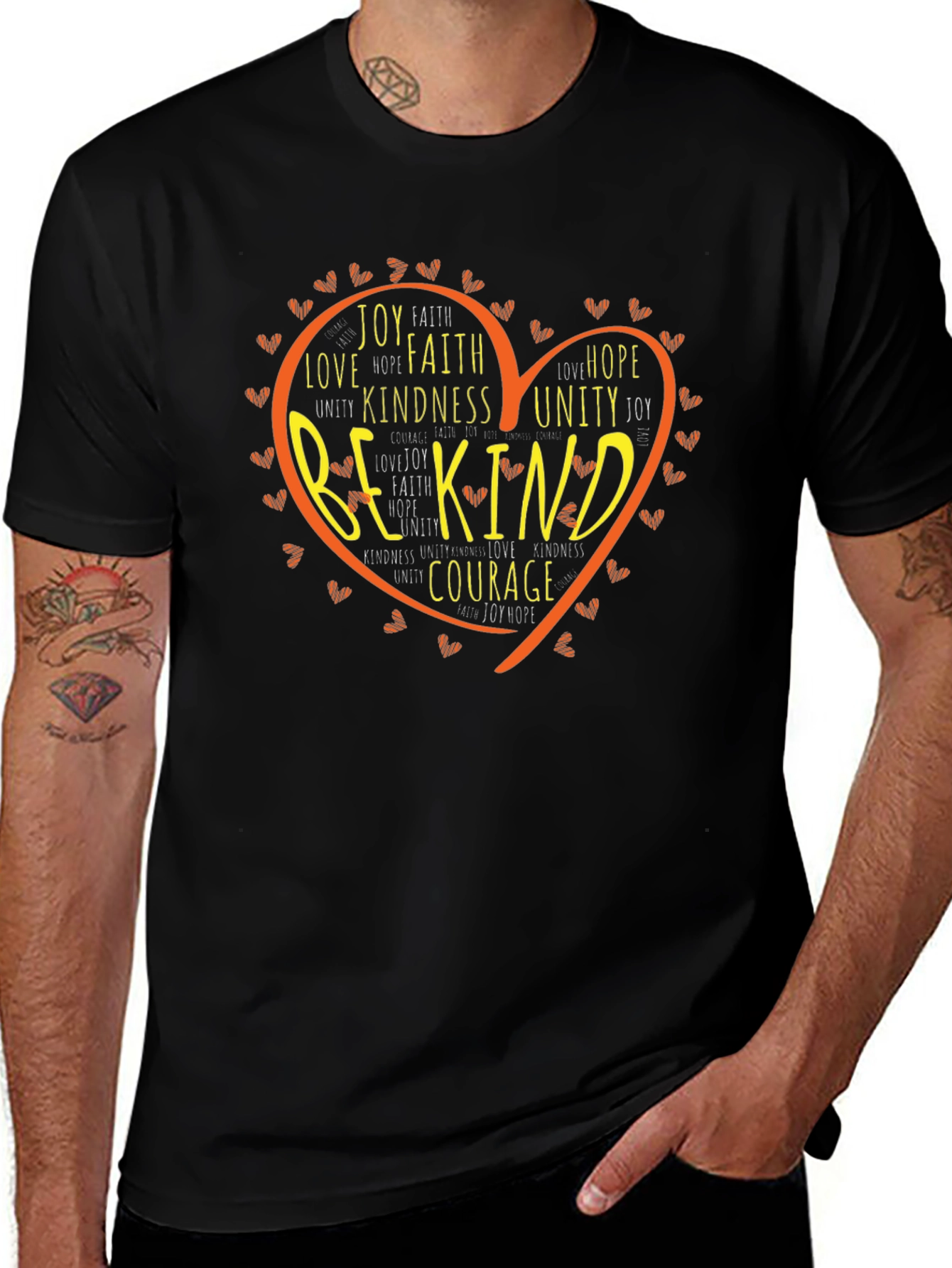 Be Kind Heart Graphic T-Shirt - Positive Message Tee