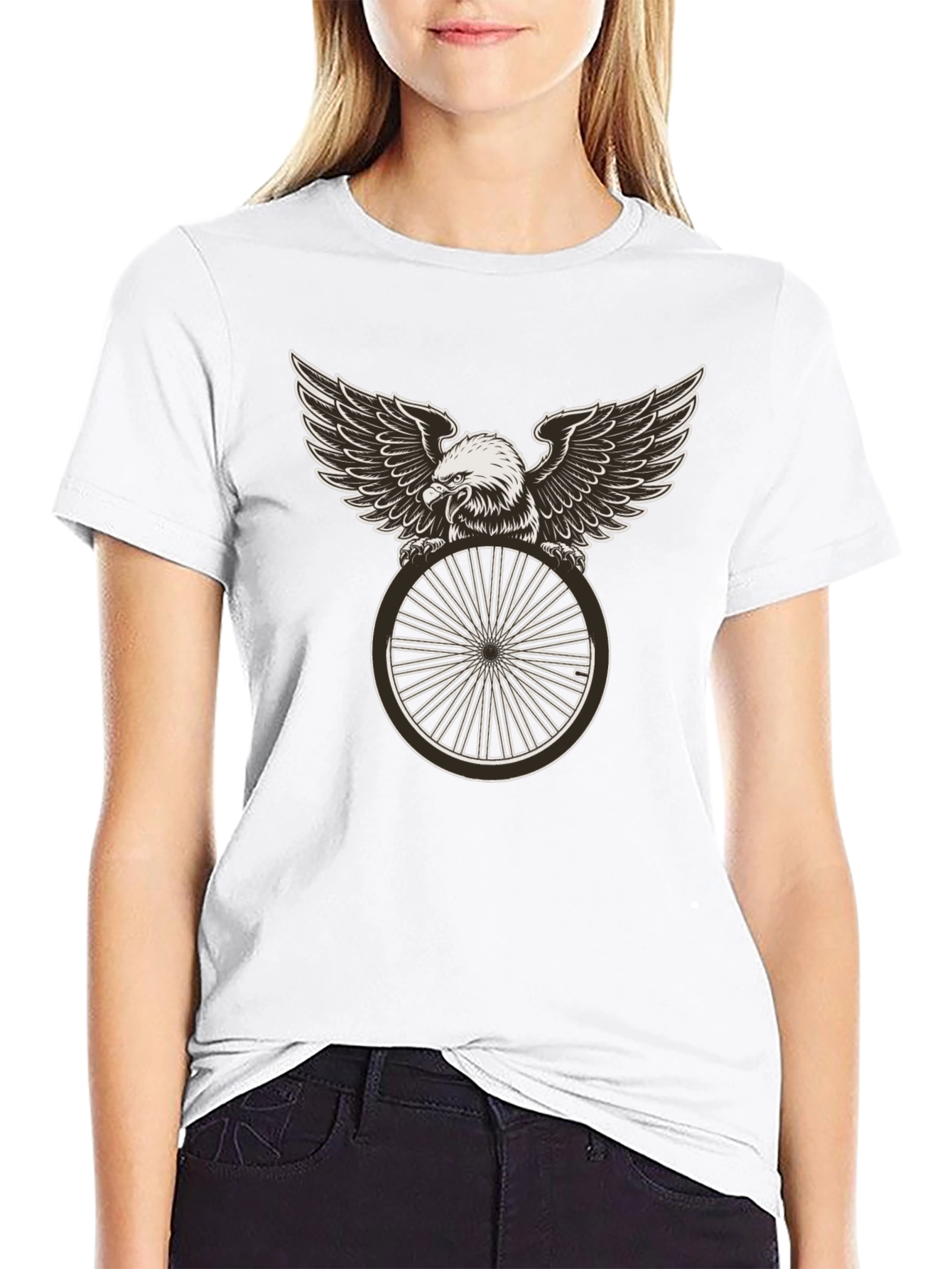 Eagle Wheel Graphic Tee - Black