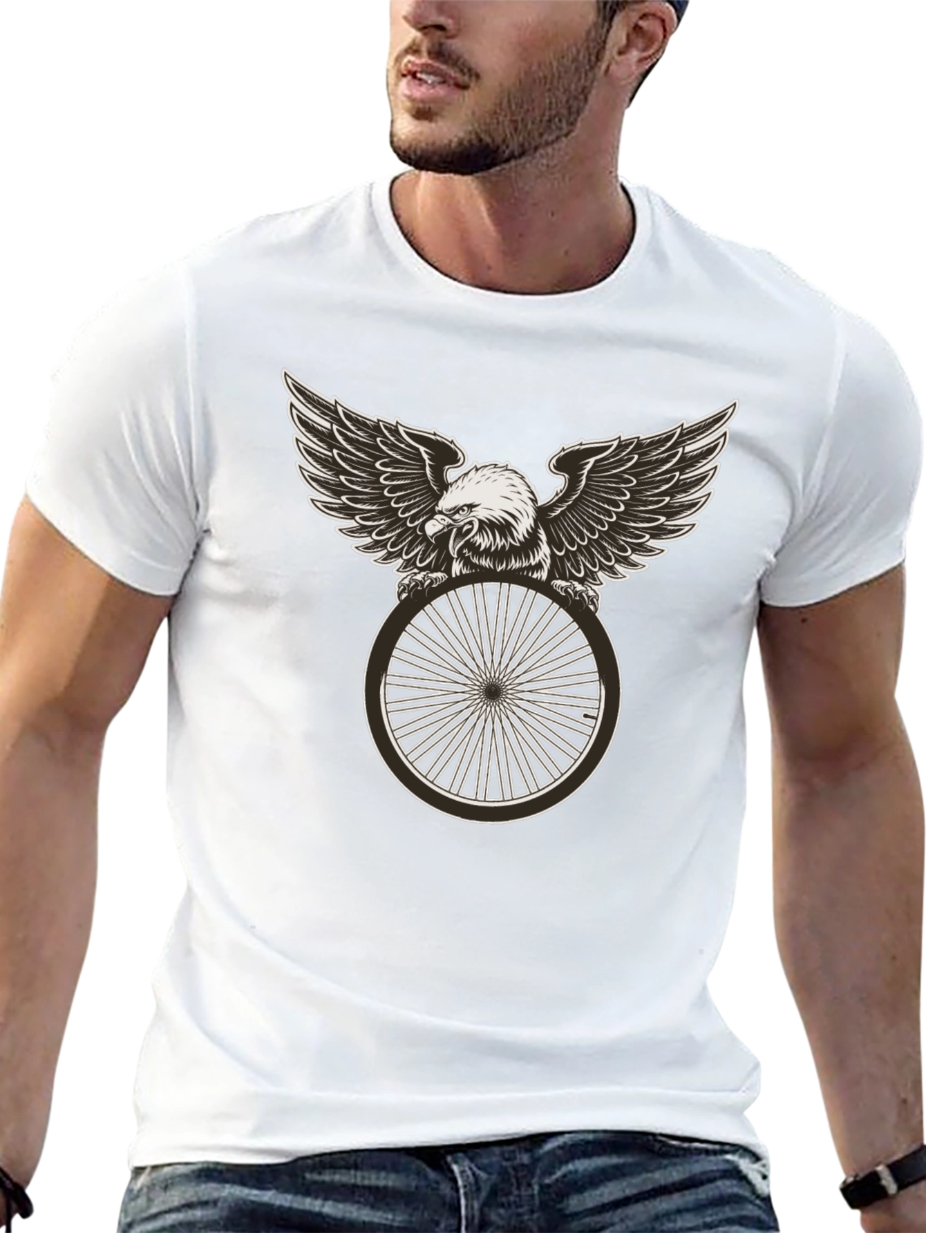 Eagle Wheel Graphic Tee - Black