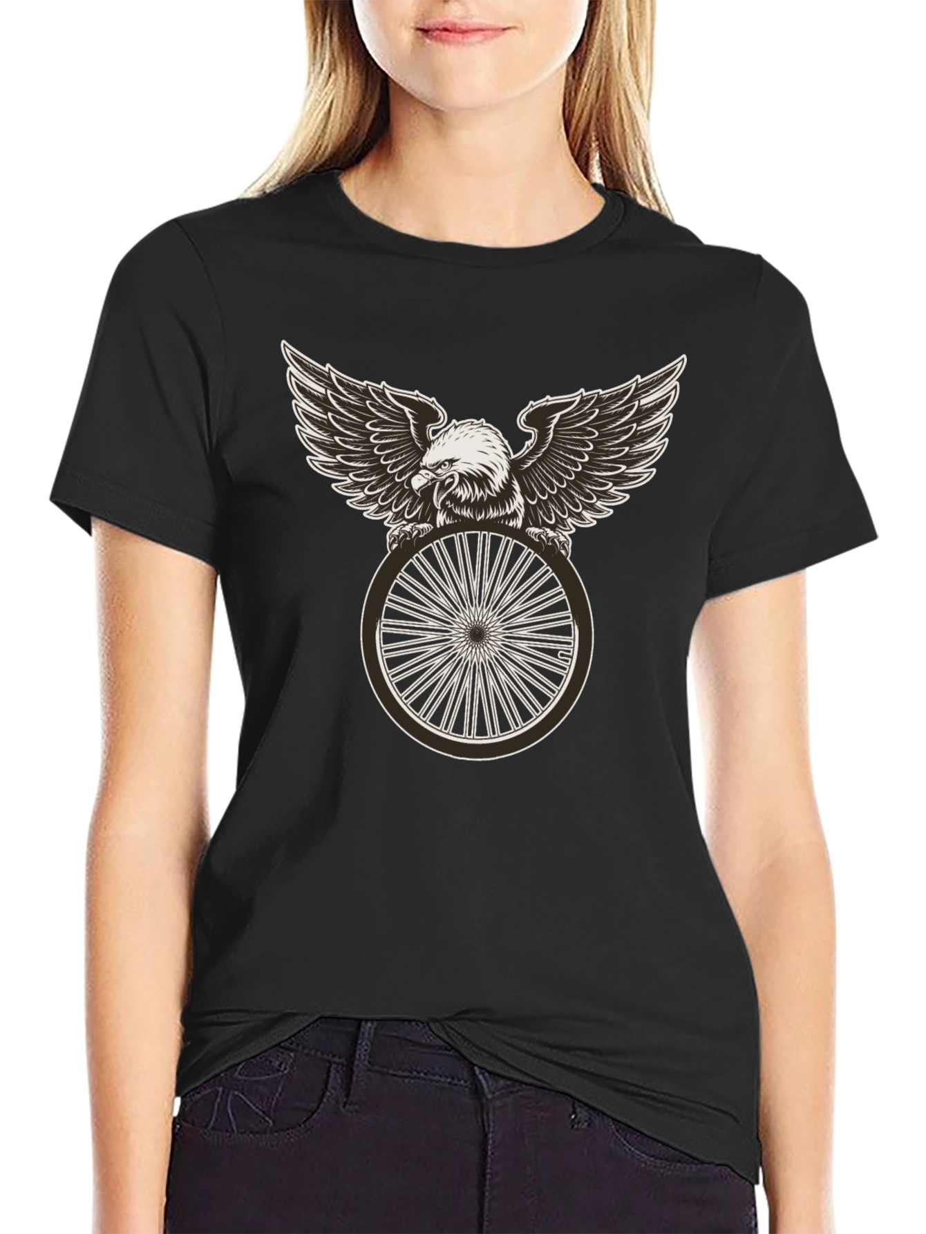 Eagle Wheel Graphic Tee - Black