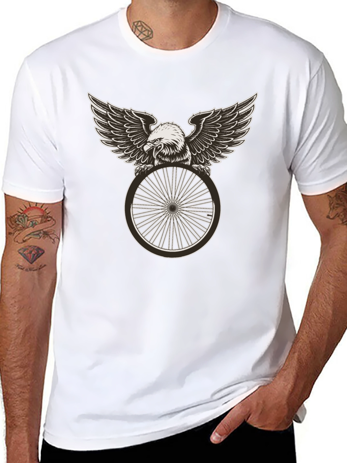 Eagle Wheel Graphic Tee - Black