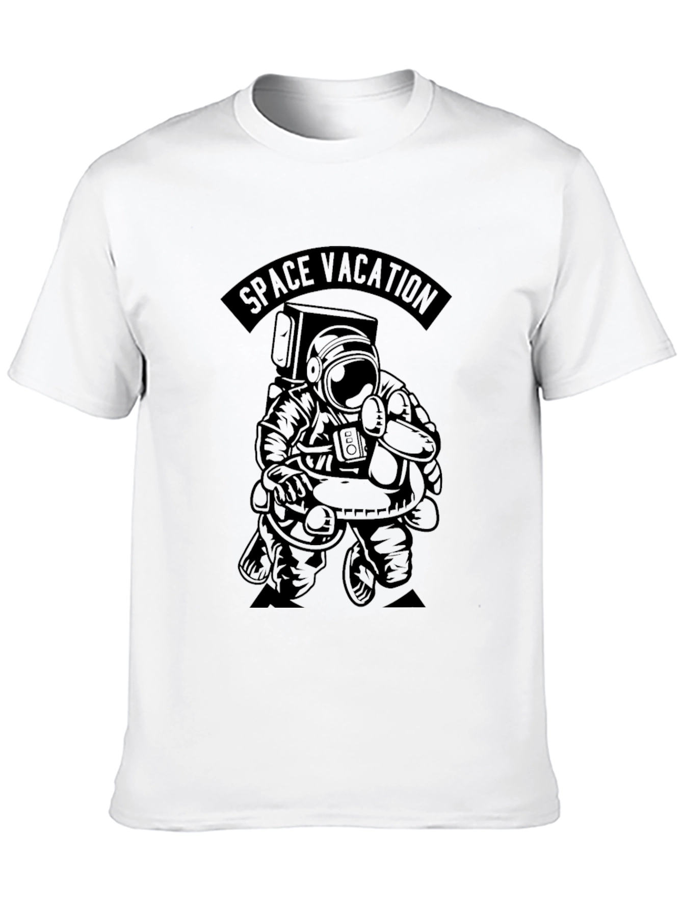 Space Vacation Graphic T-Shirt - Astronaut in Space