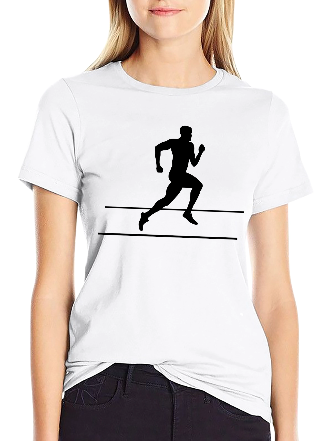 Mens Black Runner Graphic Tee