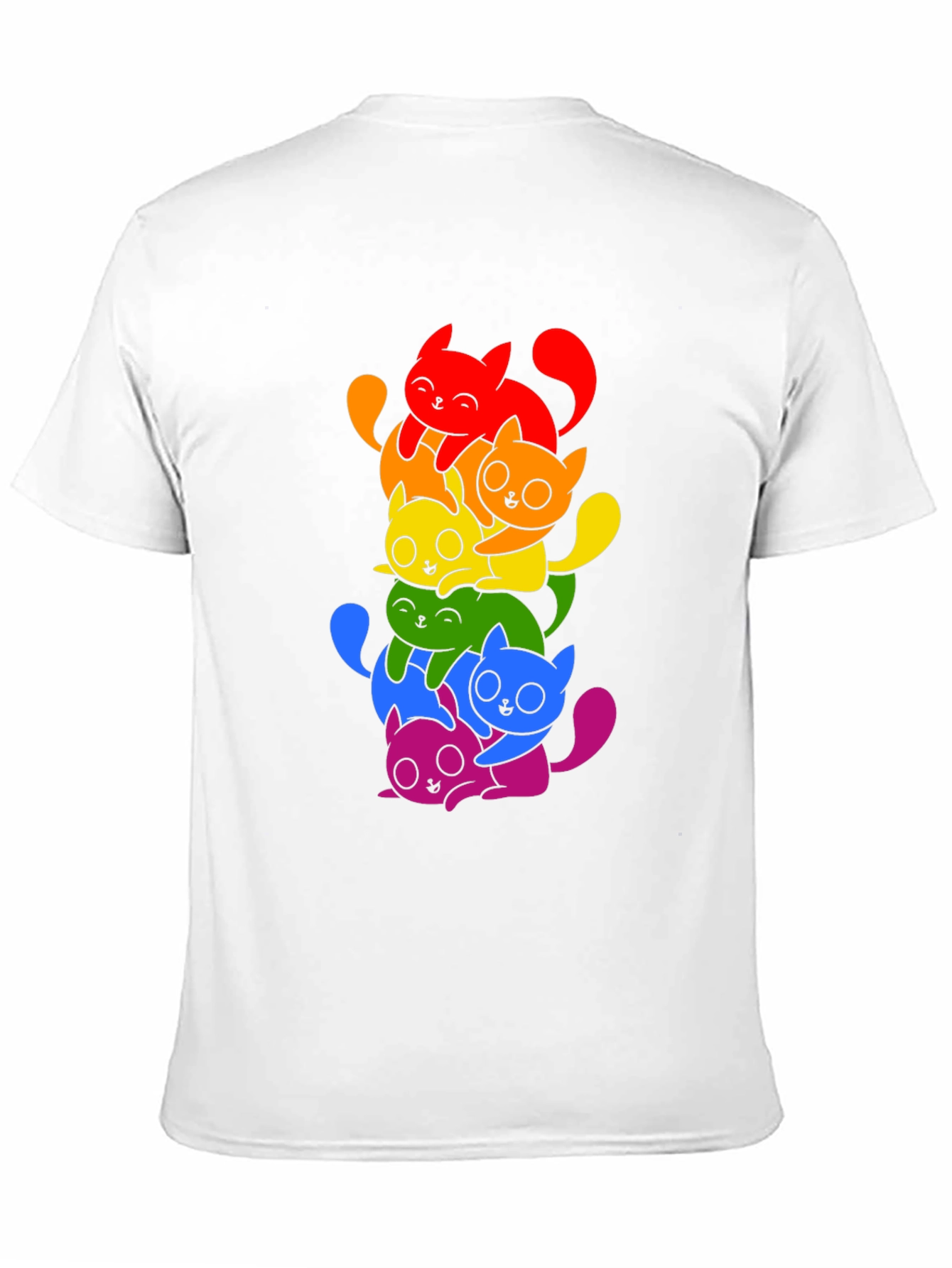 Rainbow Cats Graphic Tee - Black Unisex Shirt