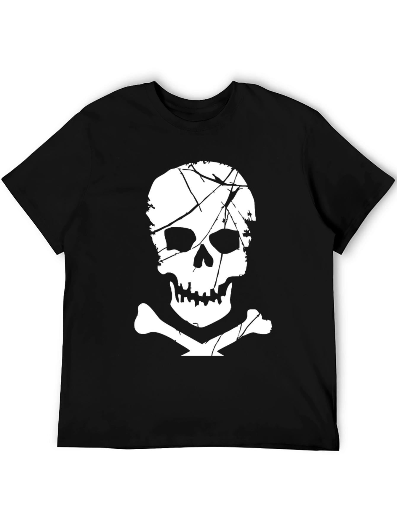 Skull & Crossbones Graphic Tee - Black Cotton