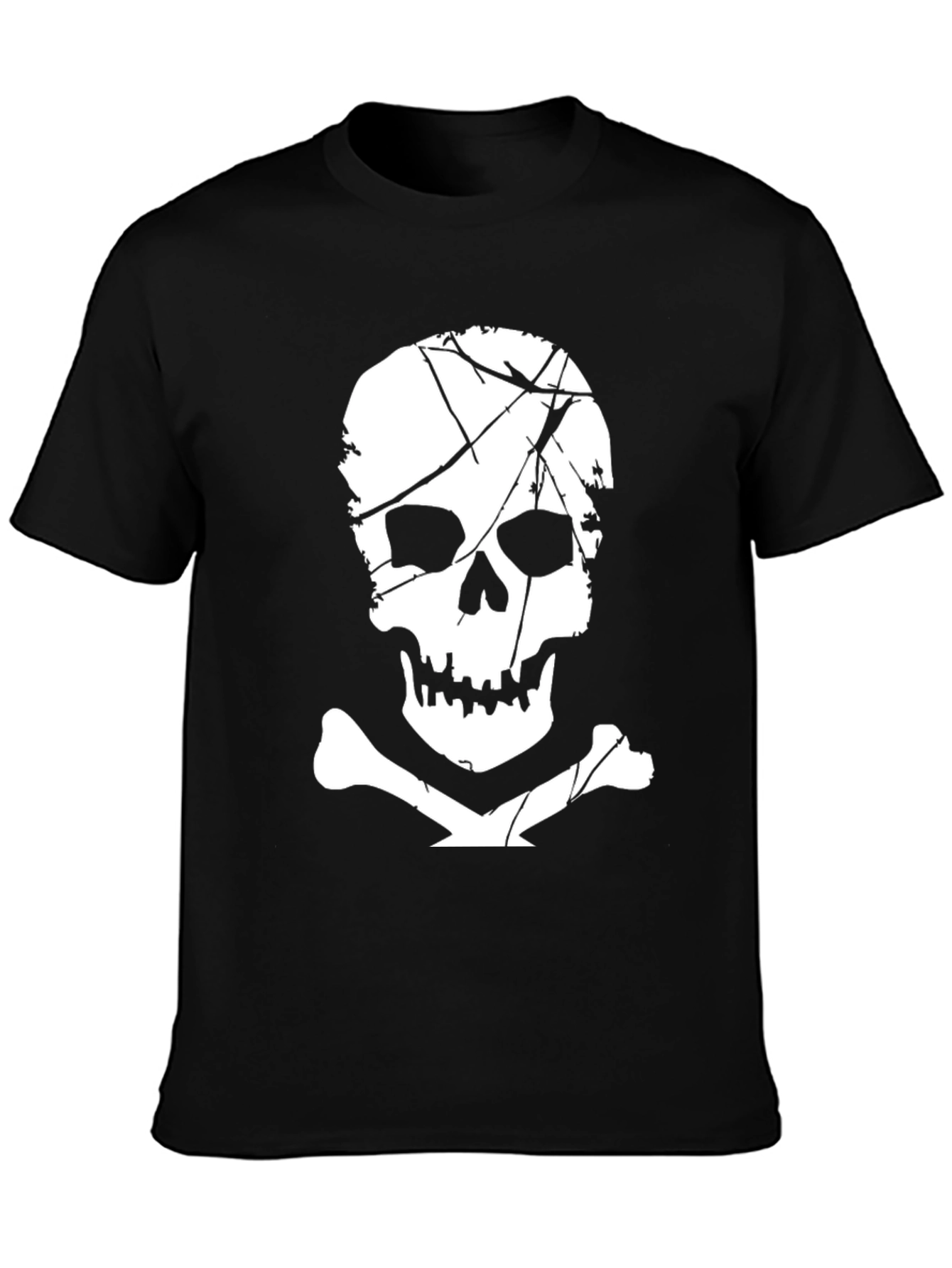 Skull & Crossbones Graphic Tee - Black Cotton