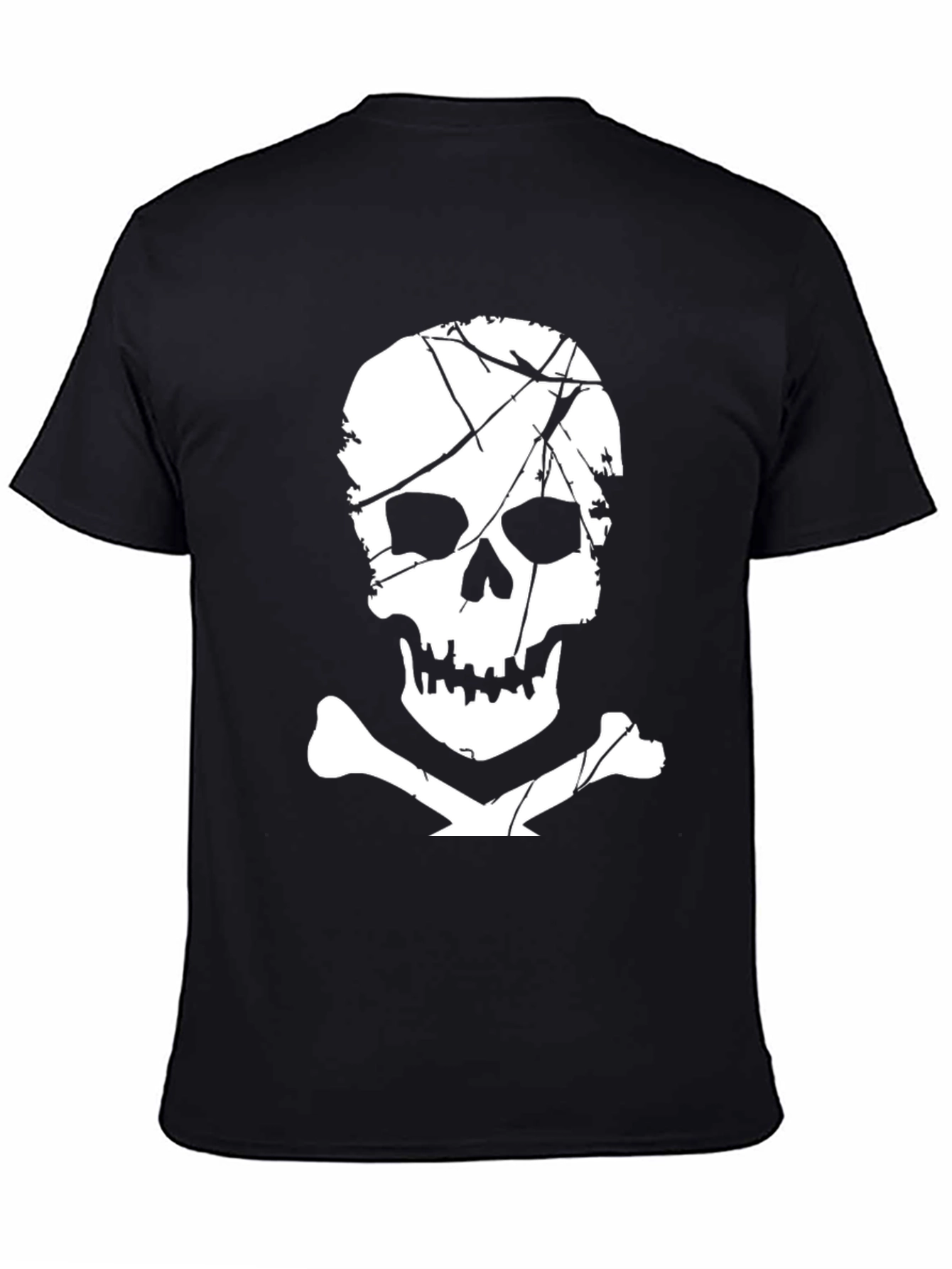 Skull & Crossbones Graphic Tee - Black Cotton