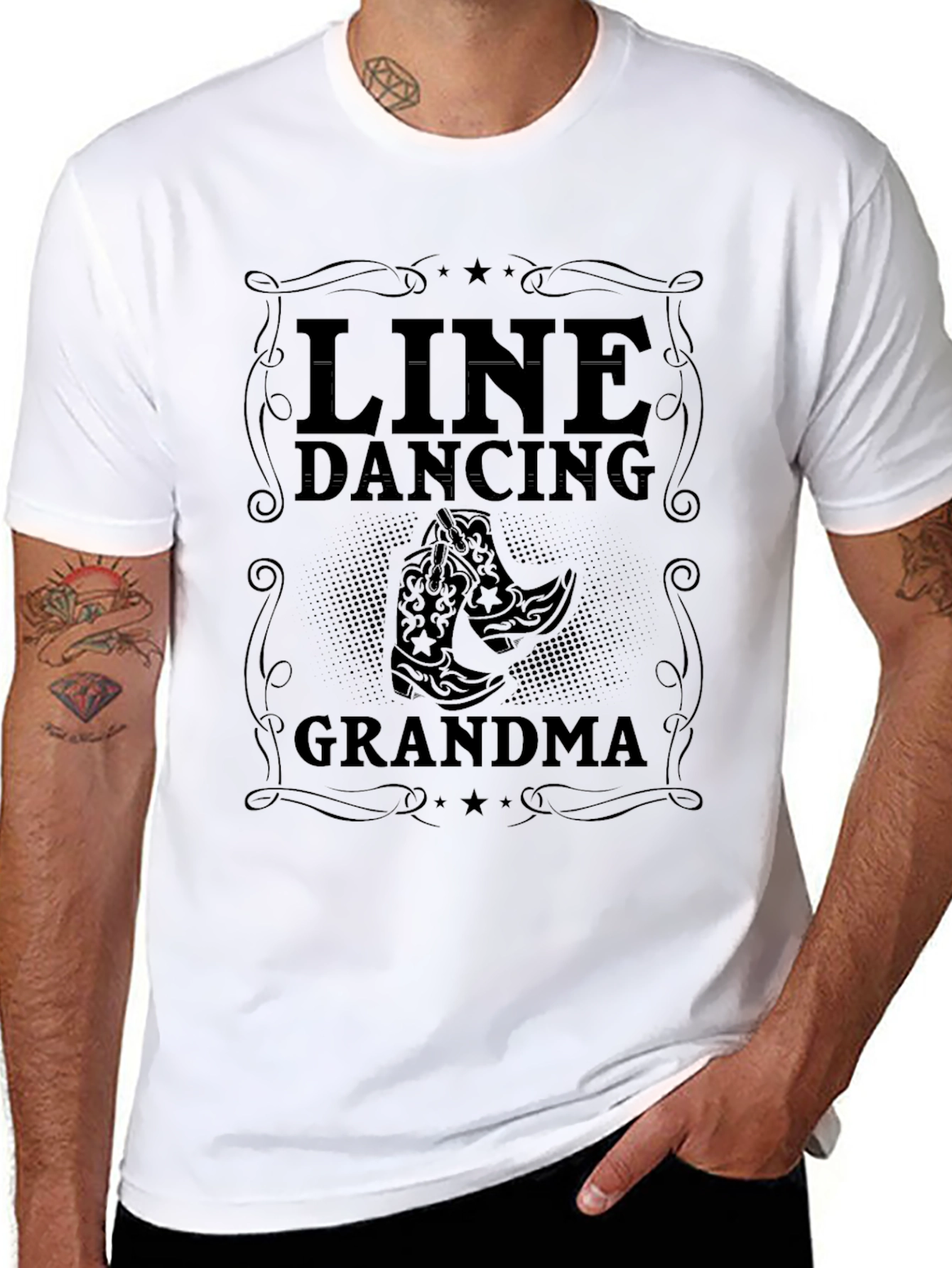 Line Dancing Grandma Black T-Shirt