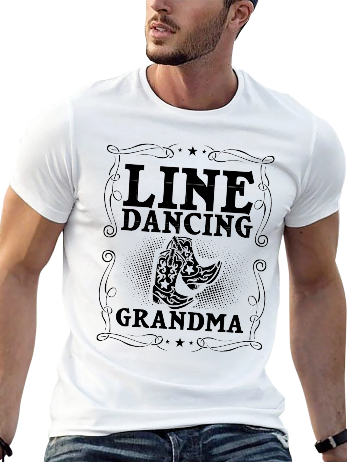 Line Dancing Grandma Black T-Shirt