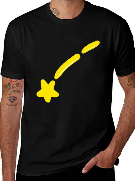 Shooting Star Graphic Tee - Black Cotton Blend